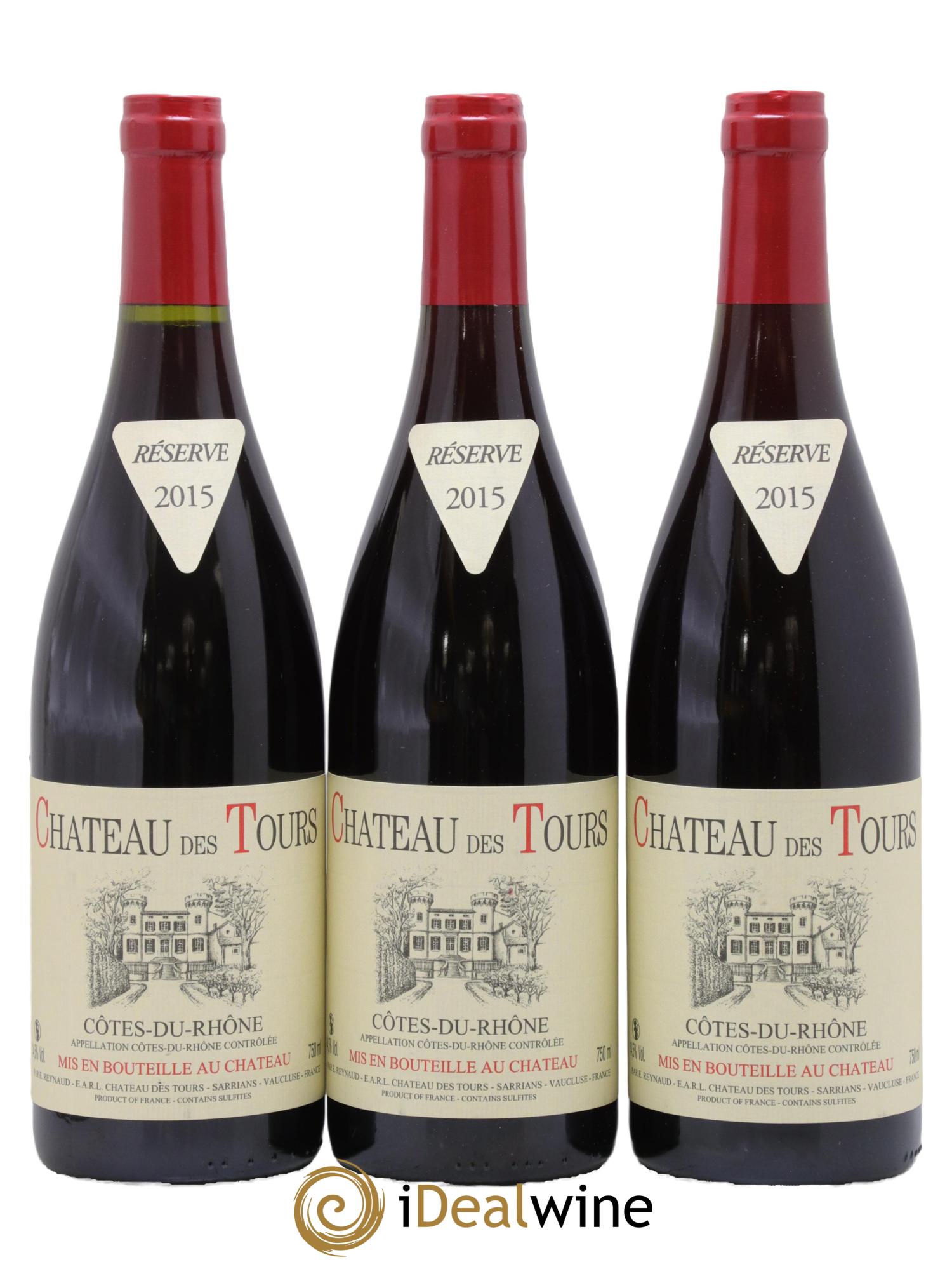 Côtes-du-Rhône Château des Tours Emmanuel Reynaud 2015 - Lot de 3 bouteilles - 0