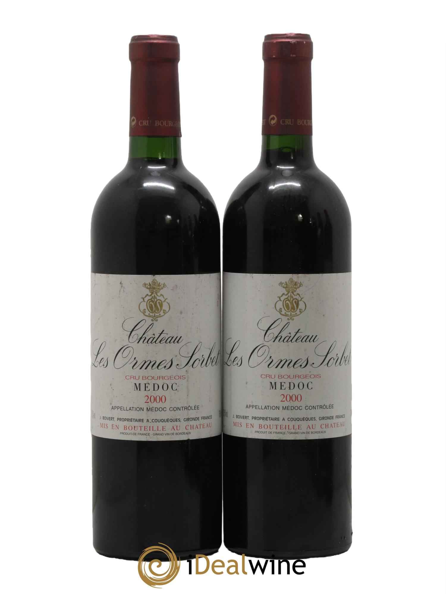Château les Ormes Sorbet Cru Bourgeois 2000 - Lot de 2 bouteilles - 0