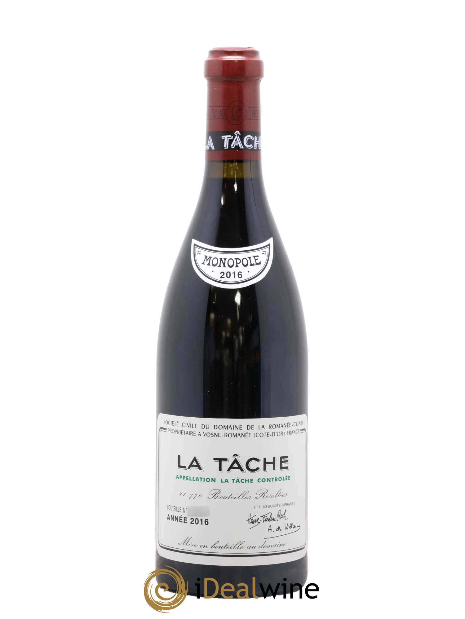 La Tâche Grand Cru Domaine de la Romanée-Conti 2016 - Lote de 1 botella - 0