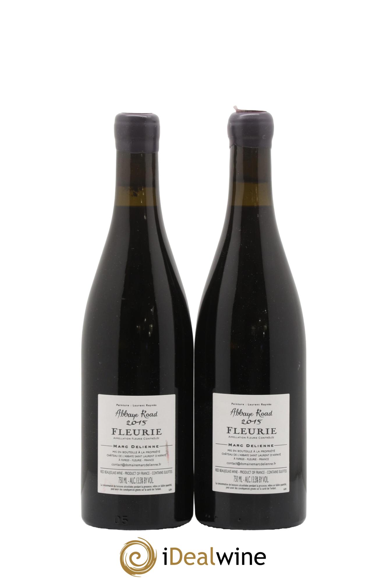 Fleurie Abbaye Road Marc Delienne 2015 - Lot de 2 bouteilles - 1