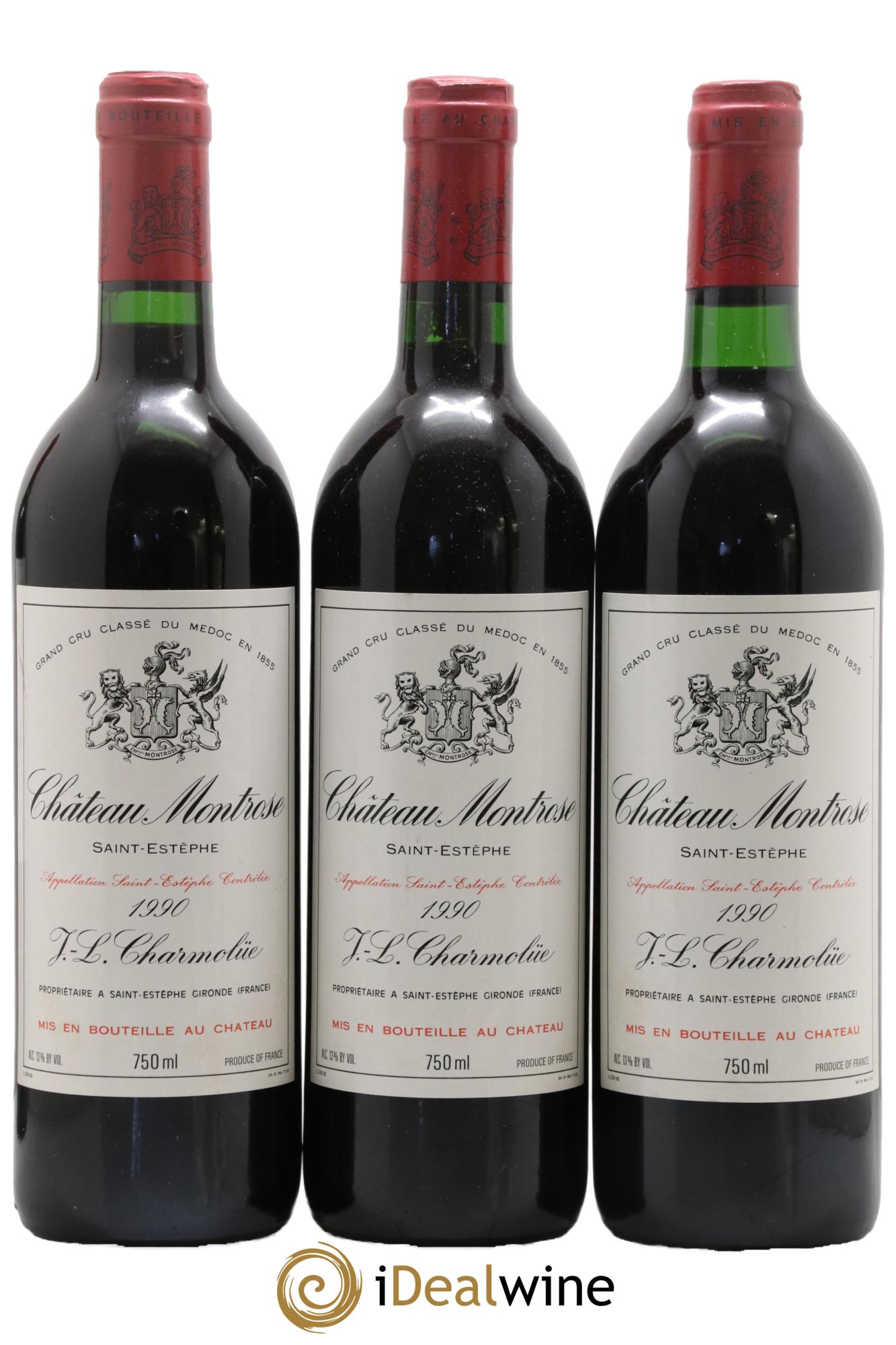 Château Montrose 2ème Grand Cru Classé 1990 - Lot of 3 bottles - 0
