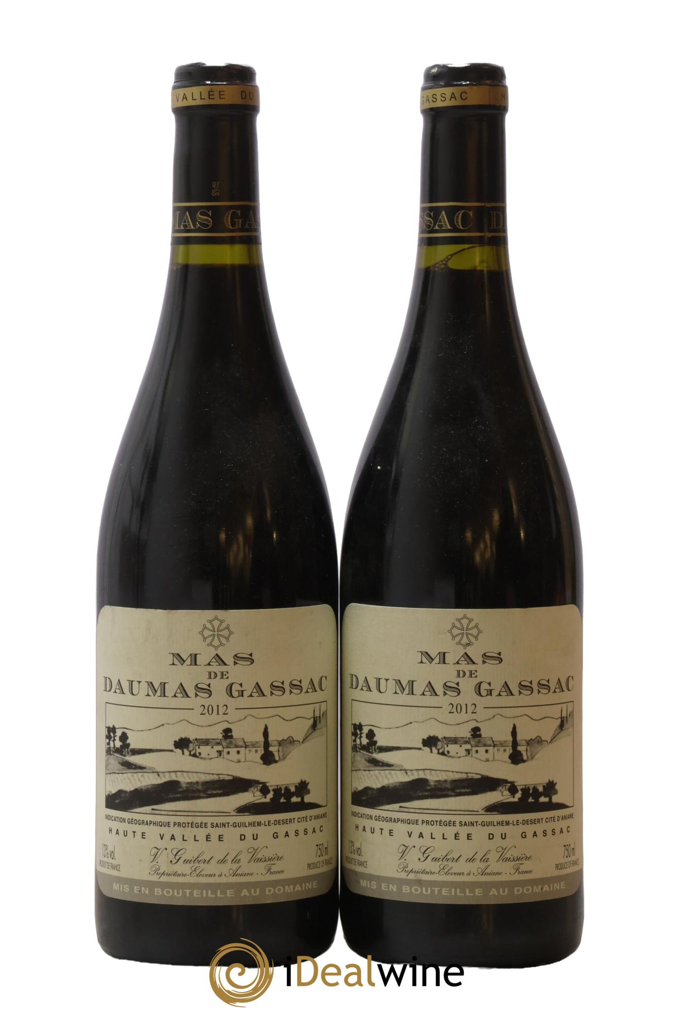 Saint-Guilhem-le-Désert - Cité d'Aniane Mas Daumas Gassac Famille Guibert de La Vaissière 2012 - Lot de 2 bouteilles - 0
