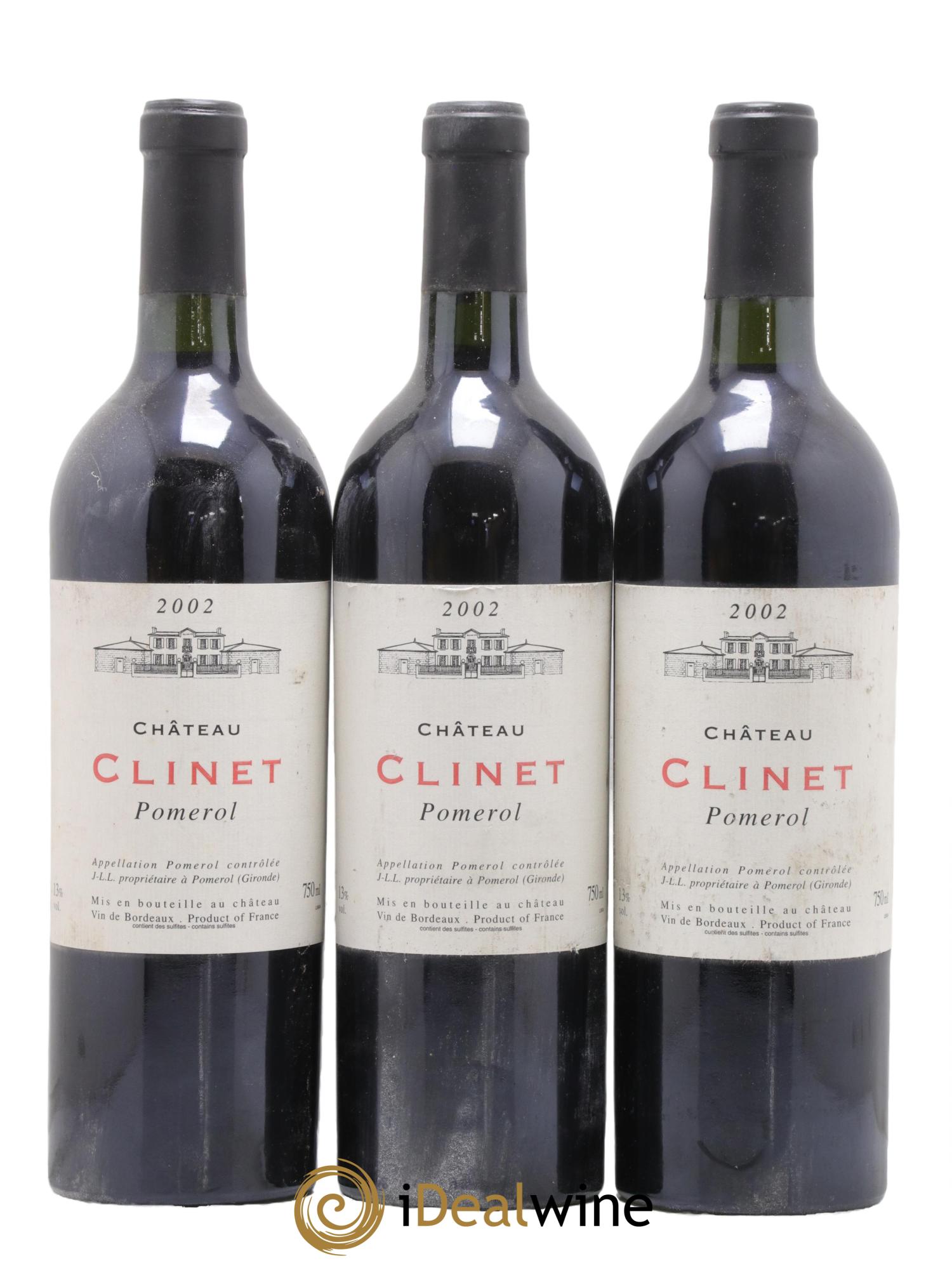 Château Clinet 2002 - Lot de 3 bouteilles - 0