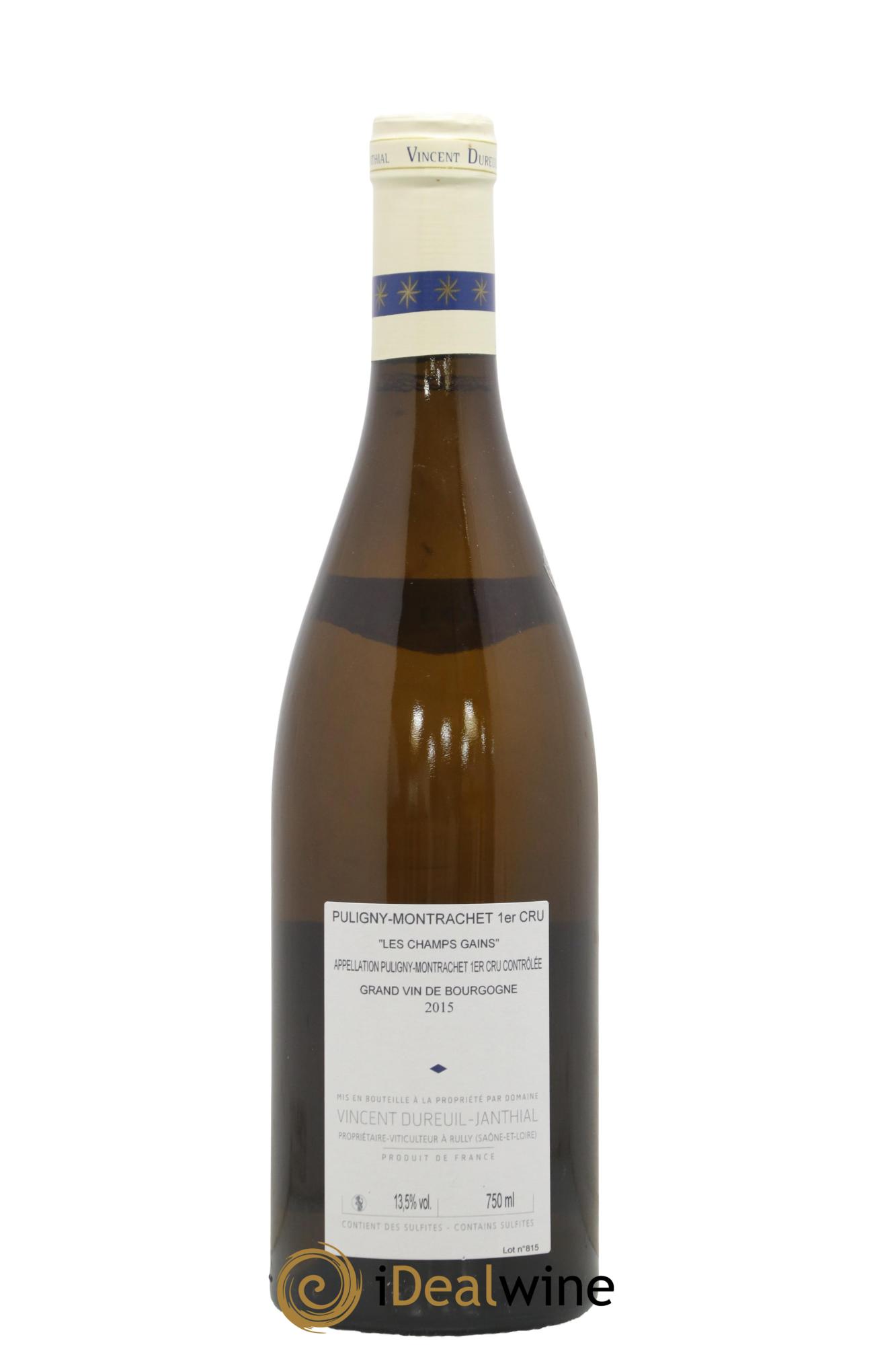 Puligny-Montrachet 1er Cru Les Champs Gains Vincent Dureuil-Janthial 2015 - Posten von 1 Flasche - 1