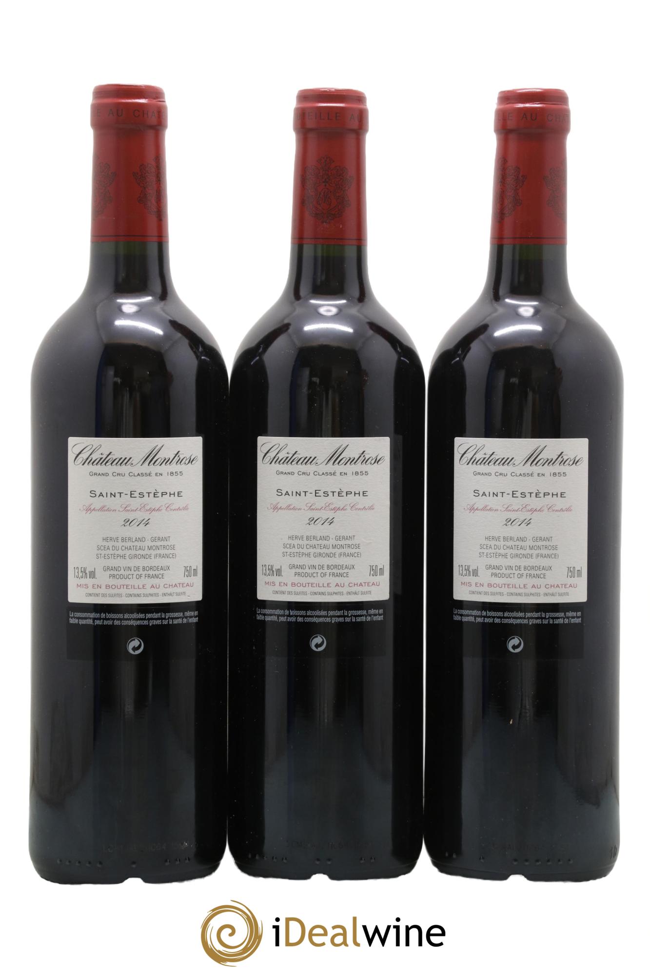 Château Montrose 2ème Grand Cru Classé 2014 - Lot de 3 bouteilles - 1