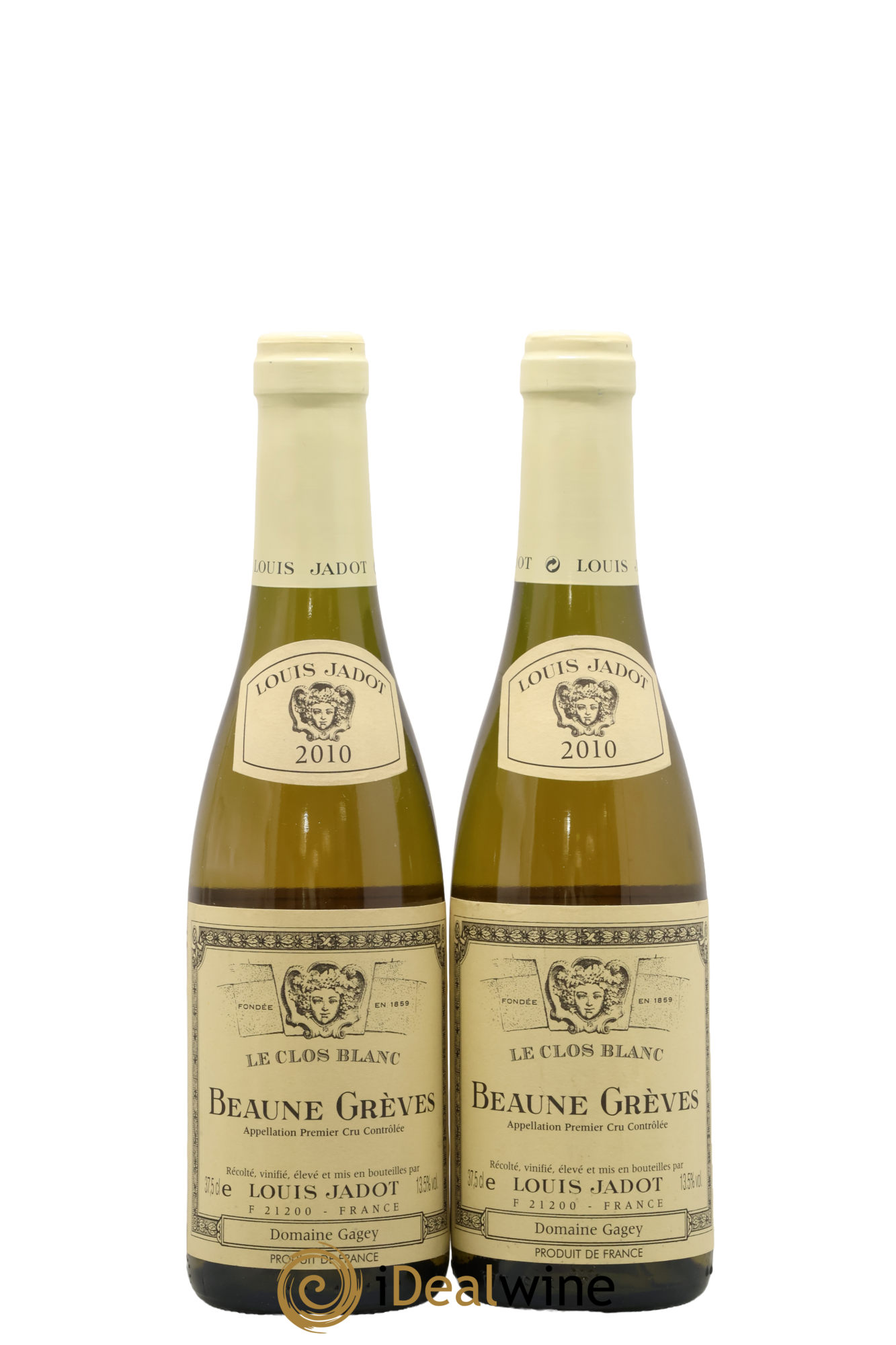 Beaune 1er Cru Grèves Le Clos Blanc Domaine Gagey - Louis Jadot 2010 - Lotto di 2 mezze bottiglie - 0