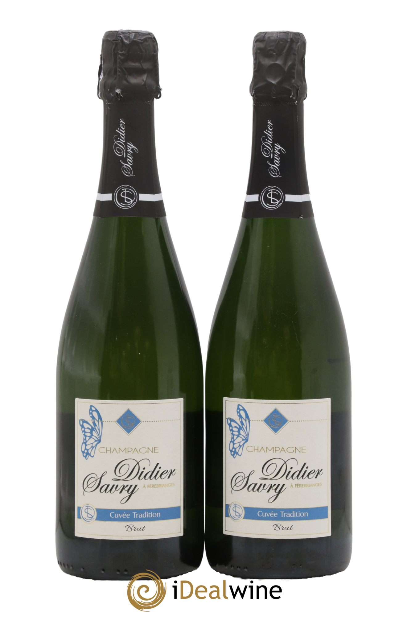 Champagne Cuvée tradition Brut Didier Savry - Lot de 2 bouteilles - 0