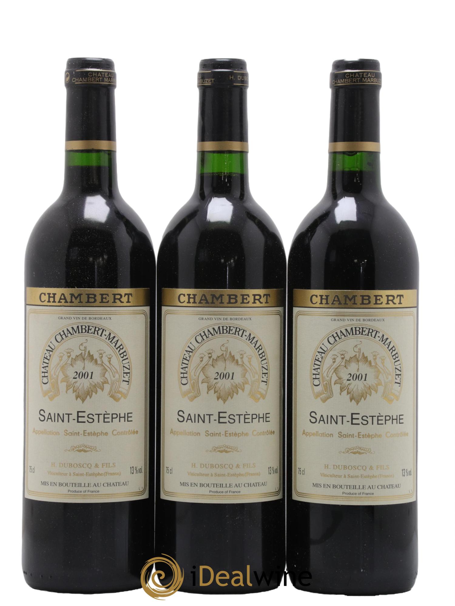 Château Chambert-Marbuzet Cru Bourgeois 2001 - Lot de 12 bouteilles - 1