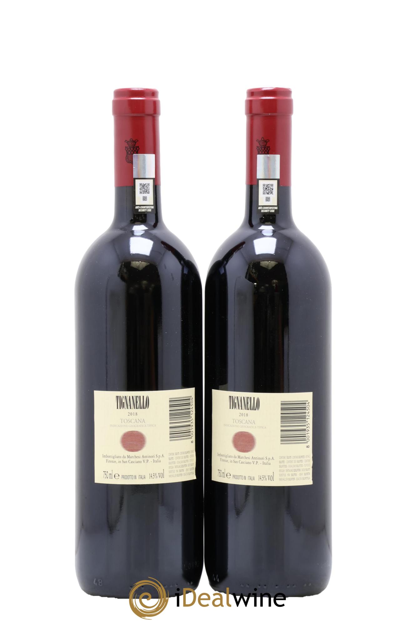Toscana IGT Tignanello Tenuta Tignanello - Marchesi Antinori 2018 - Lotto di 2 bottiglie - 1