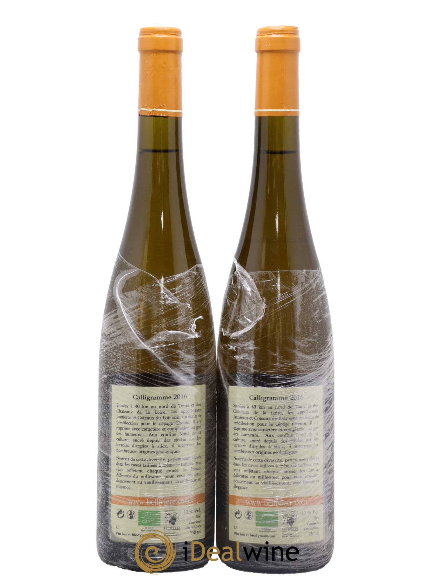 Jasnières Calligramme Domaine de Bellivière 2016 - Lot of 2 bottles - 1