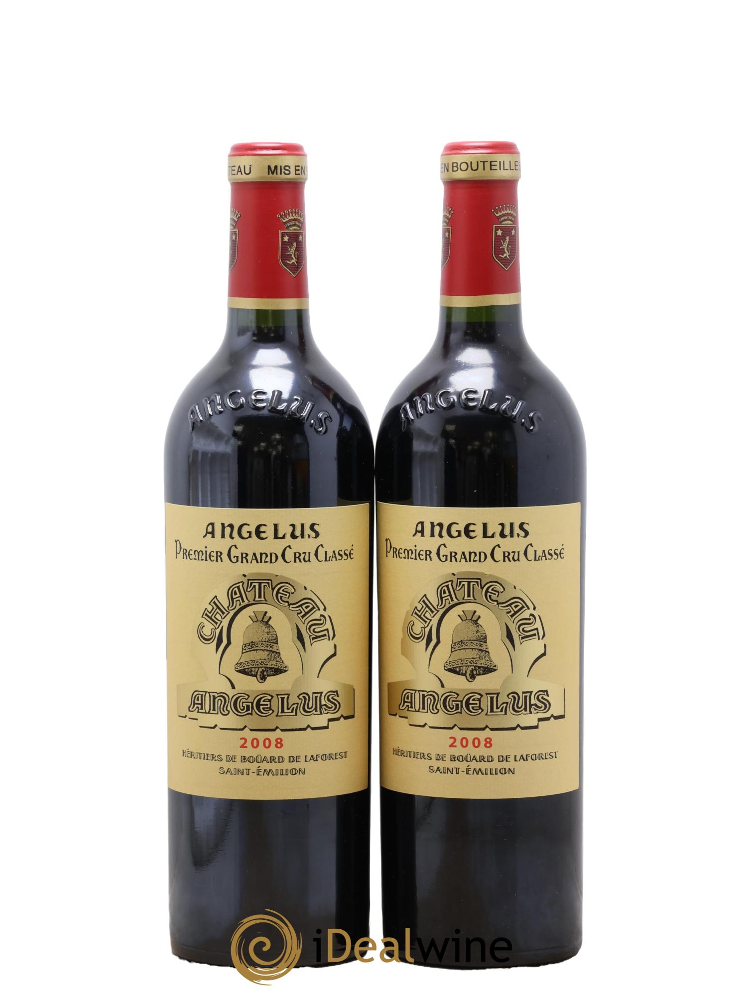 Château Angélus 1er Grand Cru Classé A 2008 - Lot de 2 bouteilles - 0