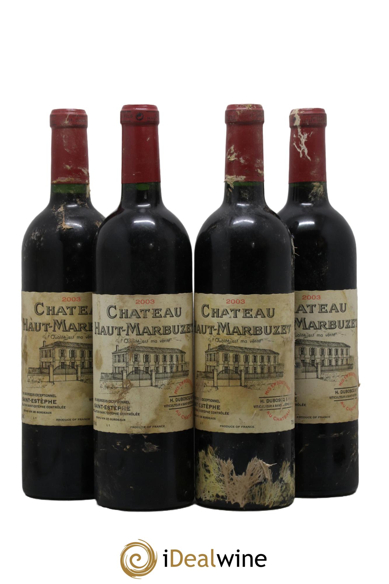 Château Haut Marbuzet 2003 - Lotto di 4 bottiglie - 0