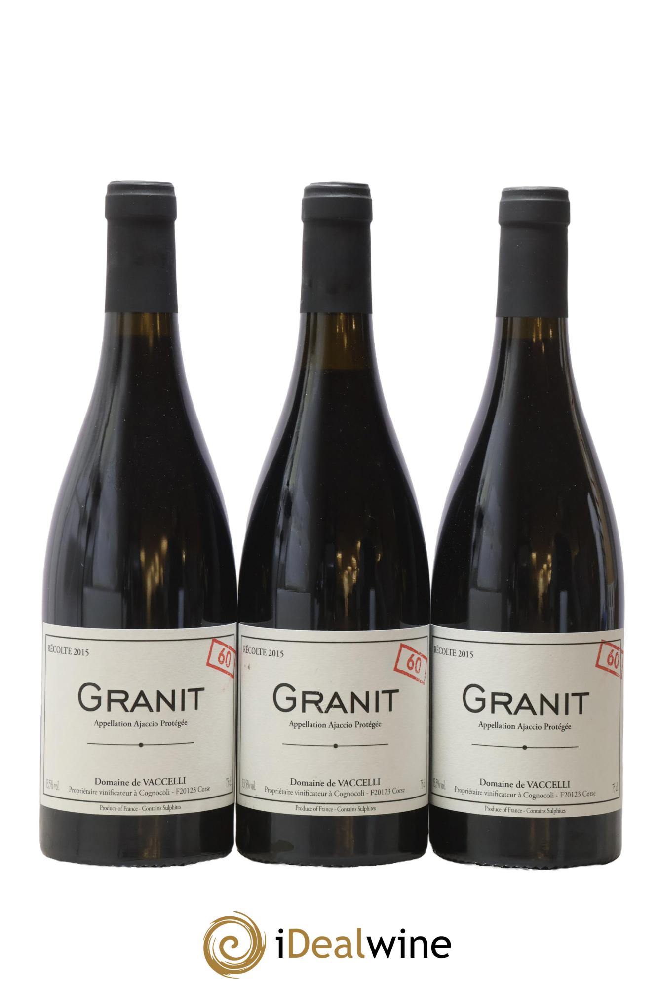 Ajaccio Granit 60 Vaccelli 2015 - Lot de 3 bouteilles - 0