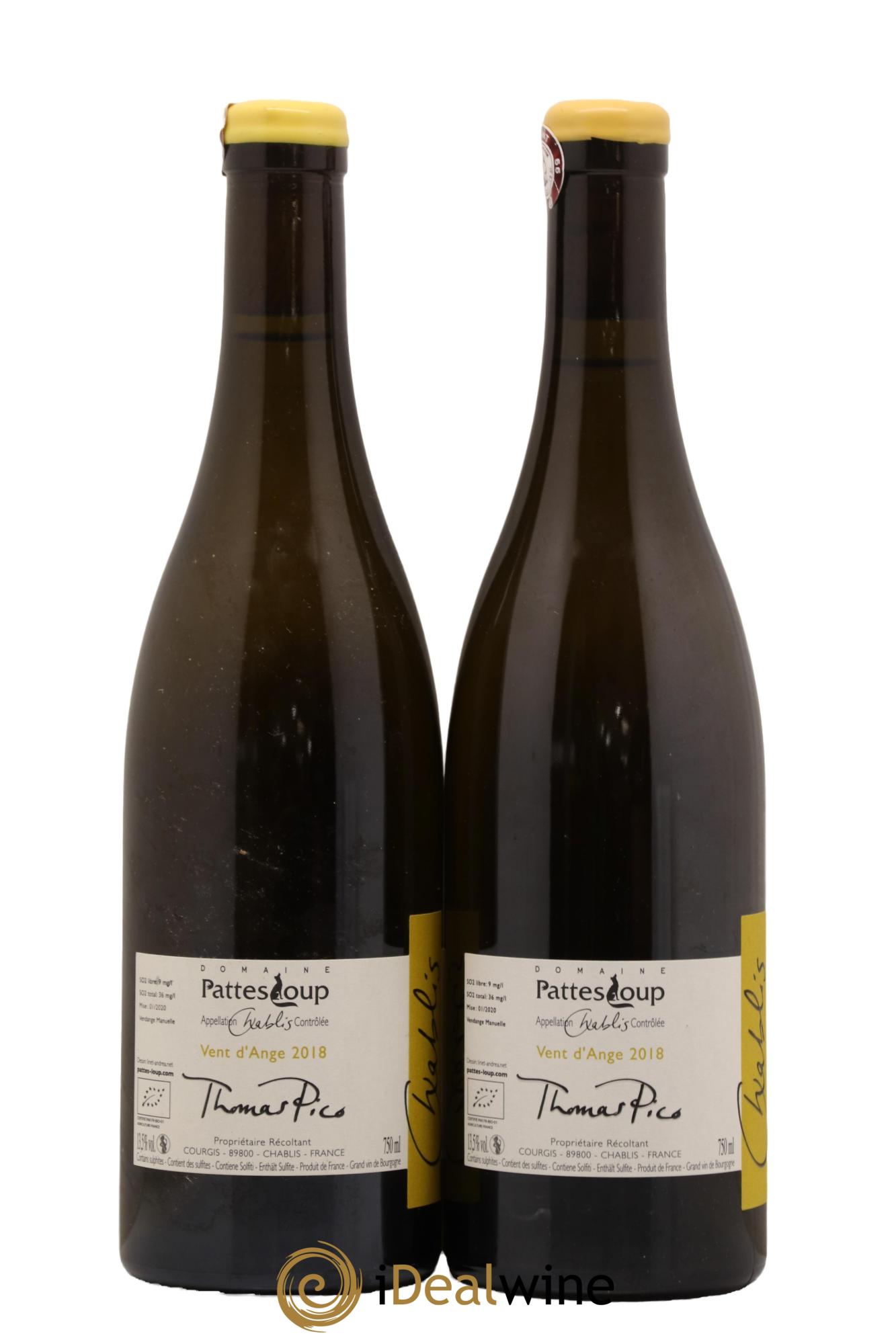 Chablis Vent d'Ange Pattes Loup (Domaine) 2018 - Lot de 2 bouteilles - 1