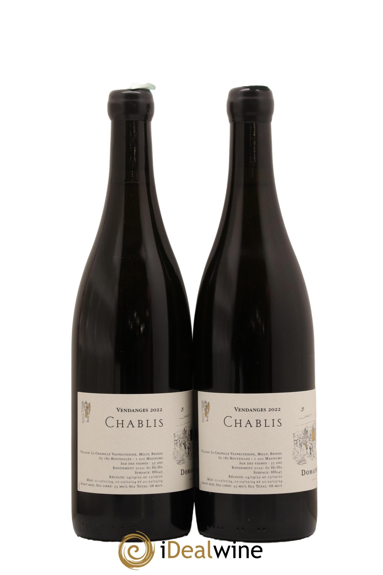 Chablis Domaine Jean Dauvissat Pere et Fils 2022 - Lot of 2 bottles - 1