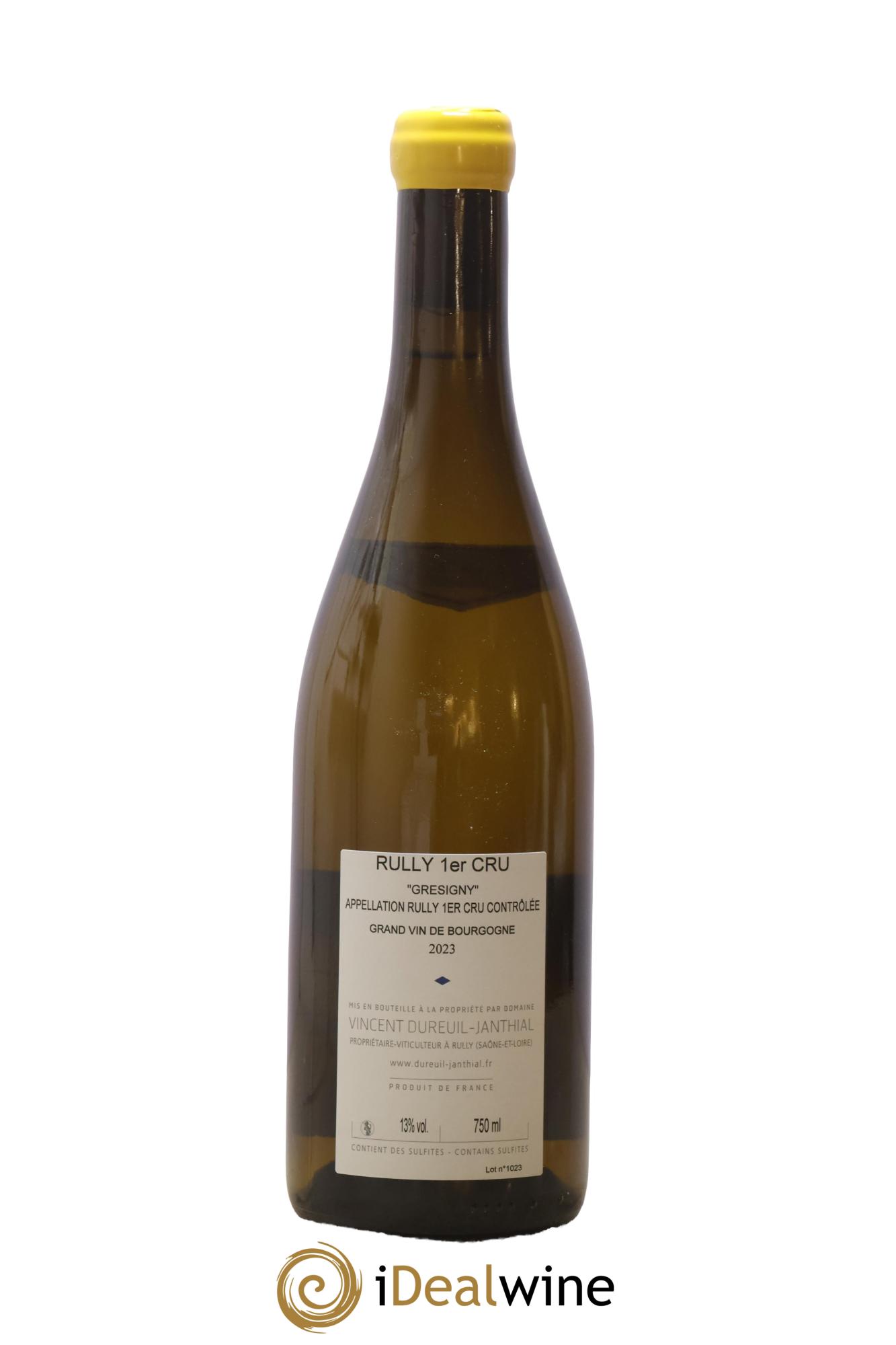Rully 1er Cru Grésigny Vieilles Vignes Vincent Dureuil-Janthial 2023 - Lot of 1 bottle - 1