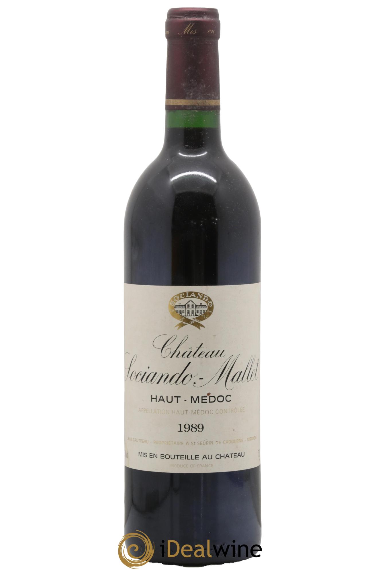 Château Sociando Mallet 1989 - Lot de 1 bouteille - 0