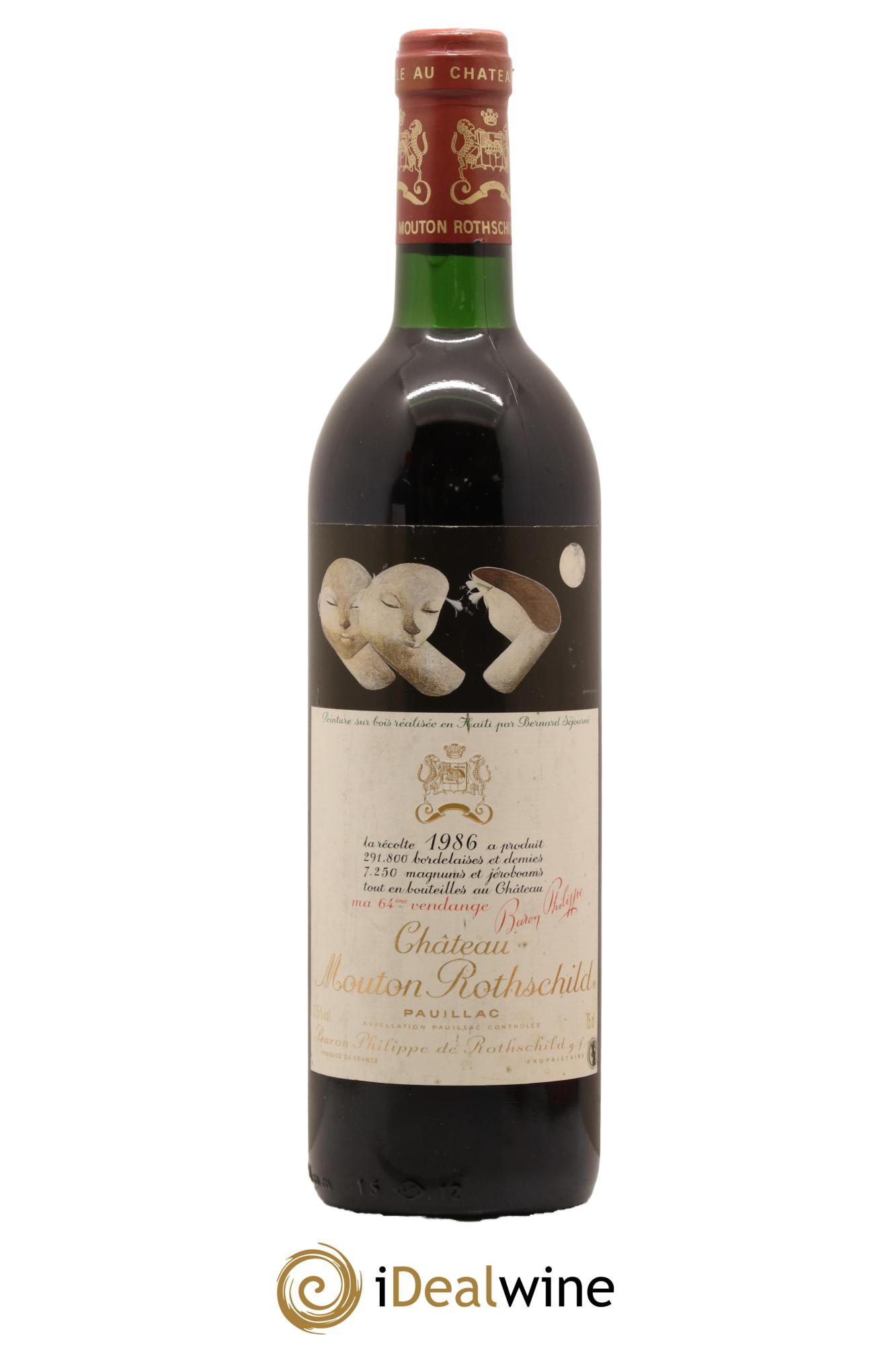 Château Mouton Rothschild 1er Grand Cru Classé 1986 - Lot de 1 bouteille - 0