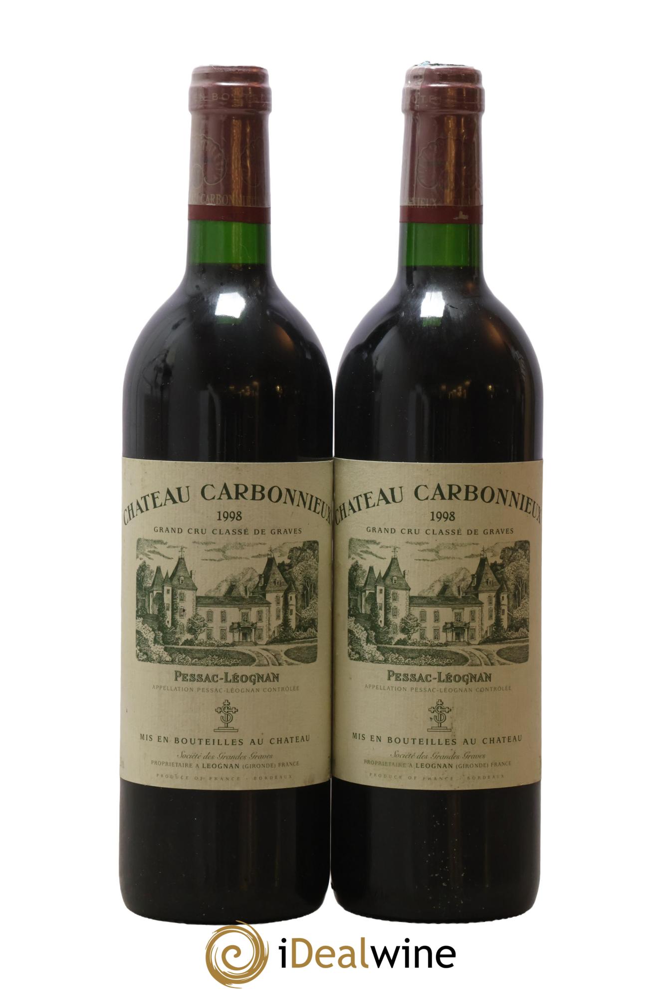 Château Carbonnieux Cru Classé de Graves 1998 - Lotto di 2 bottiglie - 0