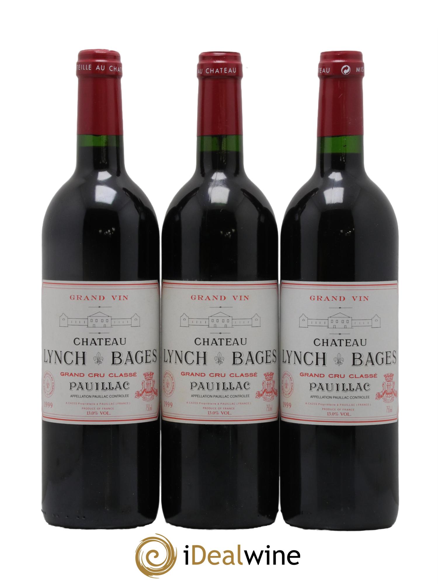 Château Lynch Bages 5ème Grand Cru Classé 1999 - Lot de 3 bouteilles - 0
