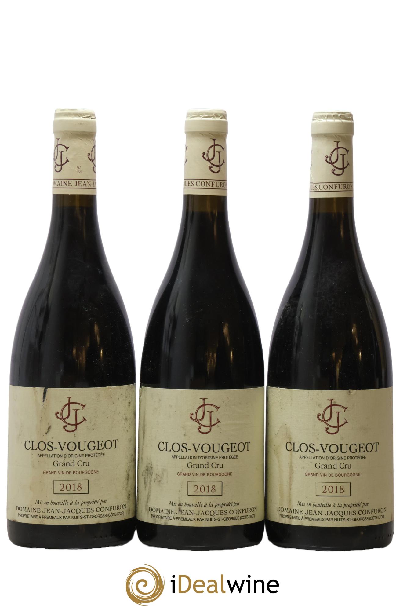 Clos de Vougeot Grand Cru Jean-Jacques Confuron 2018 - Posten von 3 Flaschen - 0
