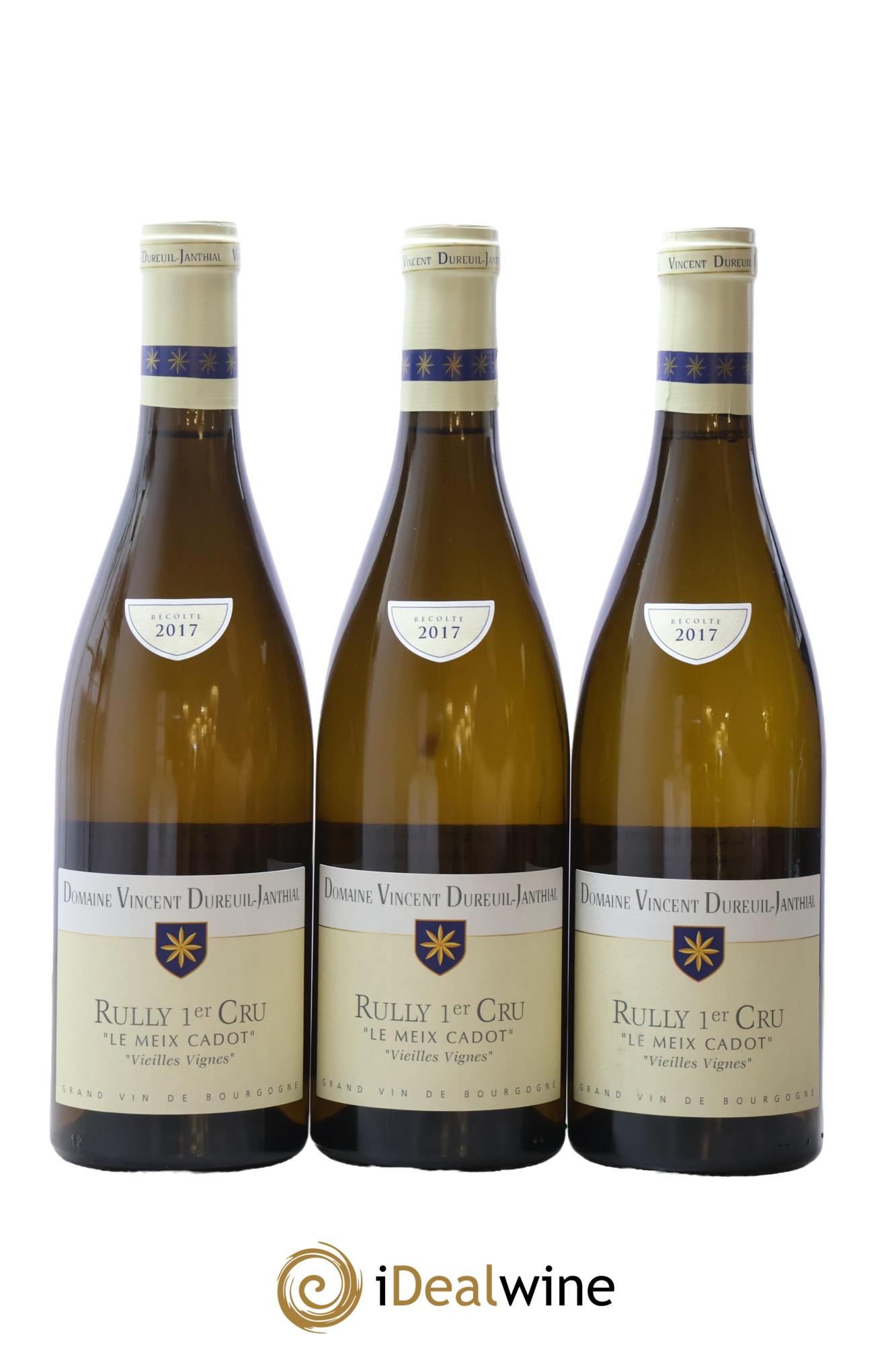 Rully 1er Cru Le Meix Cadot Vieilles Vignes Vincent Dureuil-Janthial 2017 - Lot de 3 bouteilles - 0