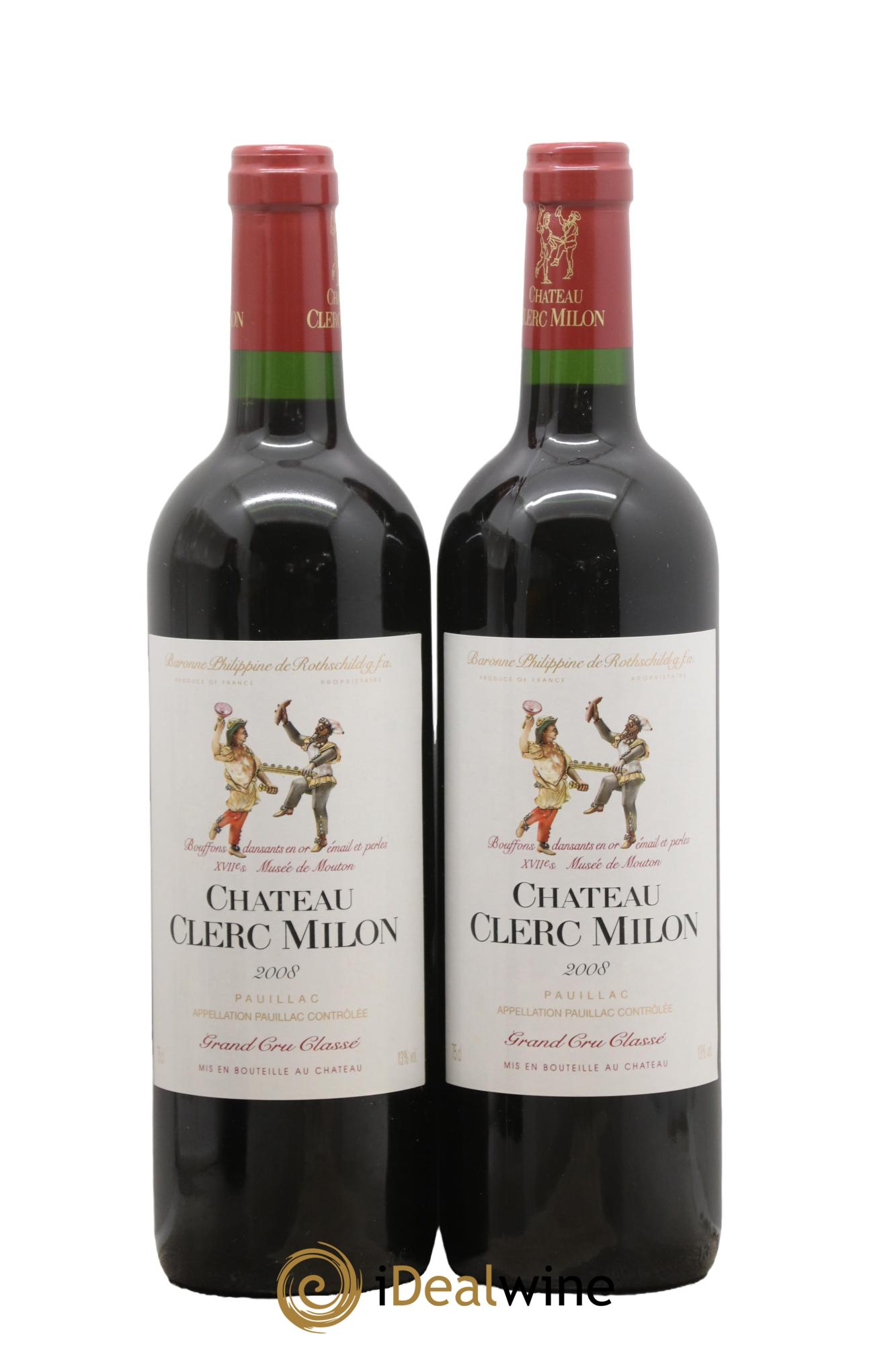 Château Clerc Milon 5ème Grand Cru Classé 2008 - Lot de 2 bouteilles - 0
