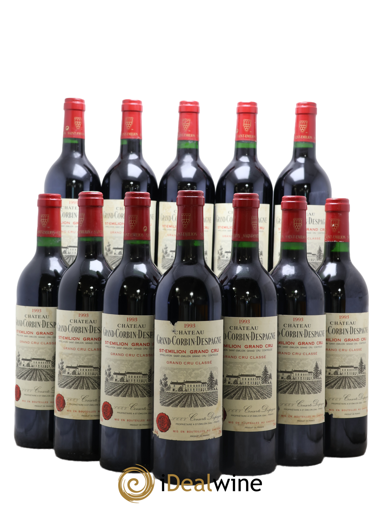 Château Grand Corbin Despagne Grand Cru Classé 1993 - Lot de 12 bouteilles - 0