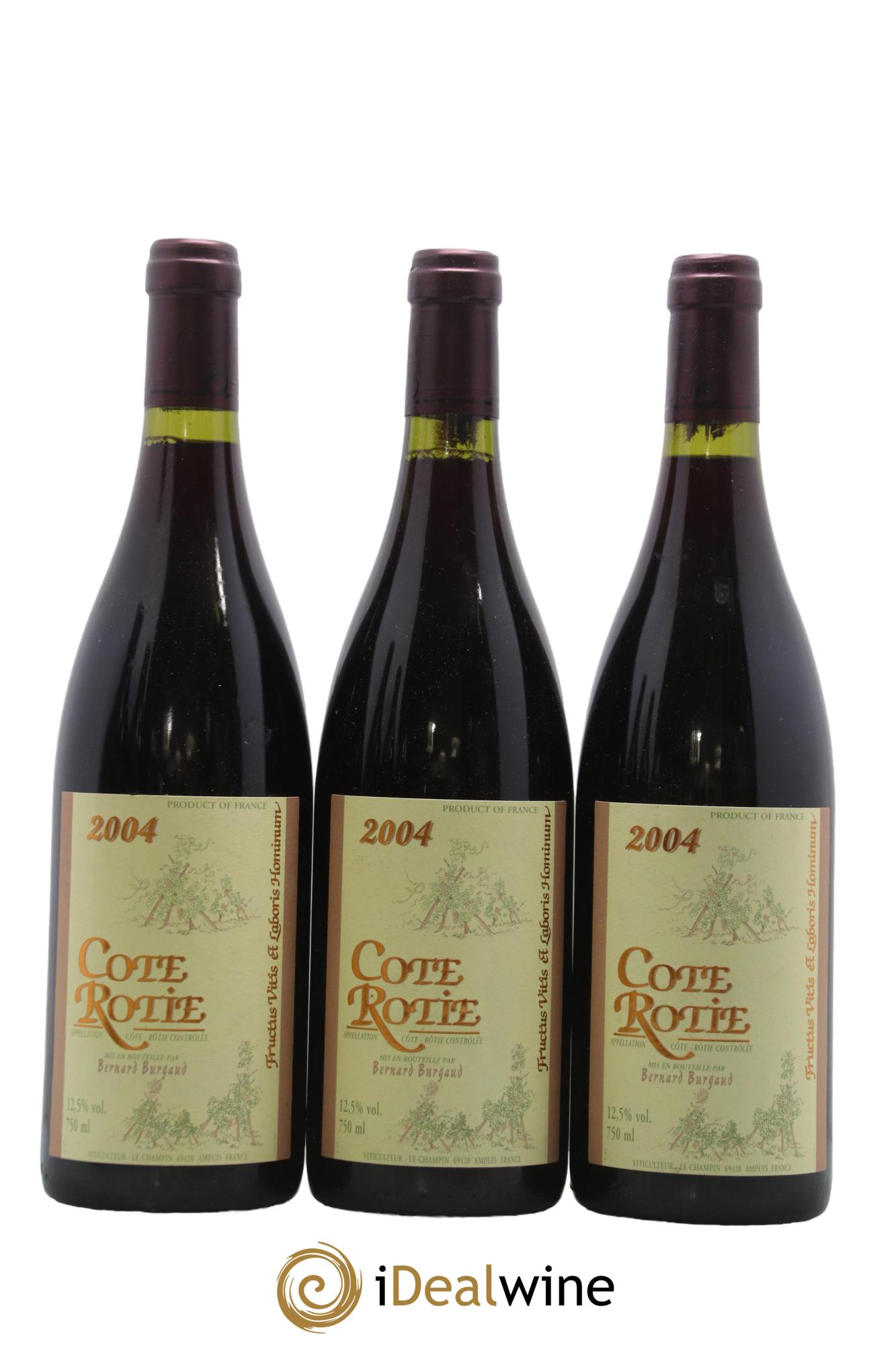Côte-Rôtie Bernard Burgaud 2004 - Posten von 3 Flaschen - 0