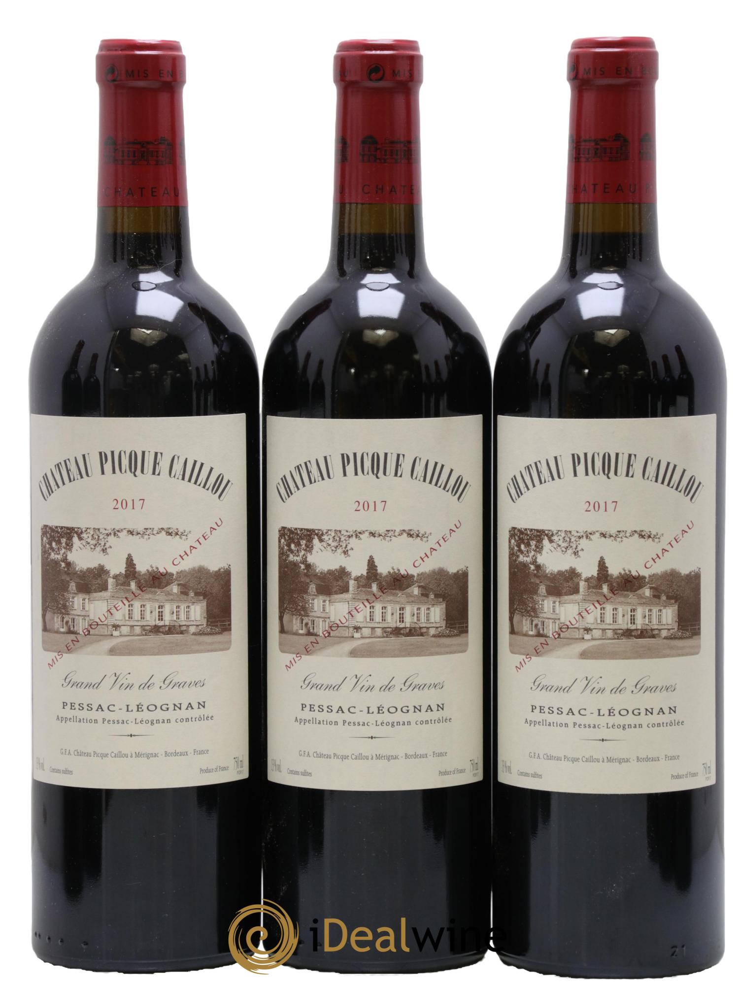 Château Picque Caillou 2017 - Lot of 3 bottles - 0
