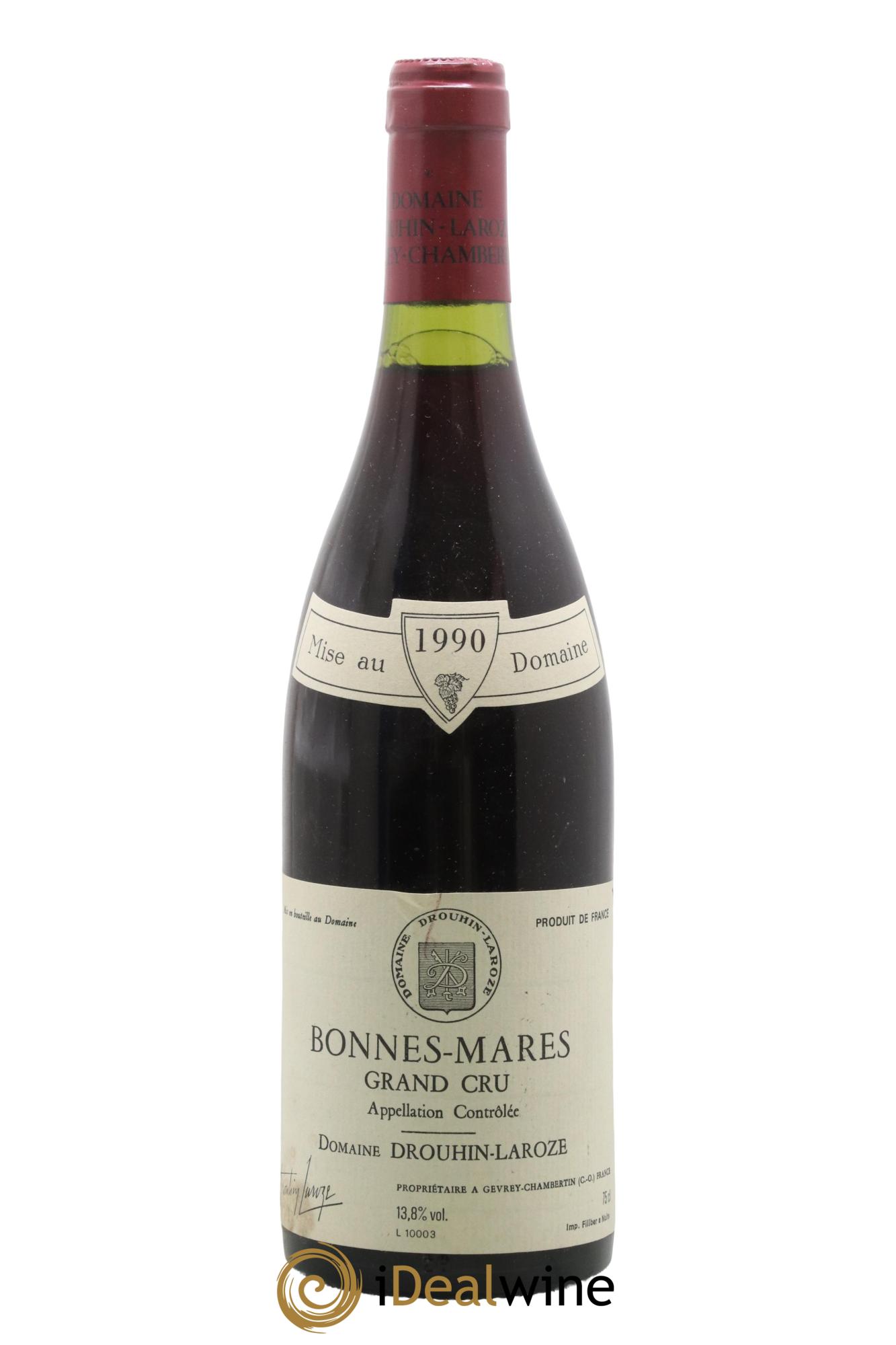 Bonnes-Mares Grand Cru Domaine Drouhin-Laroze 1990 - Lot de 1 bouteille - 0