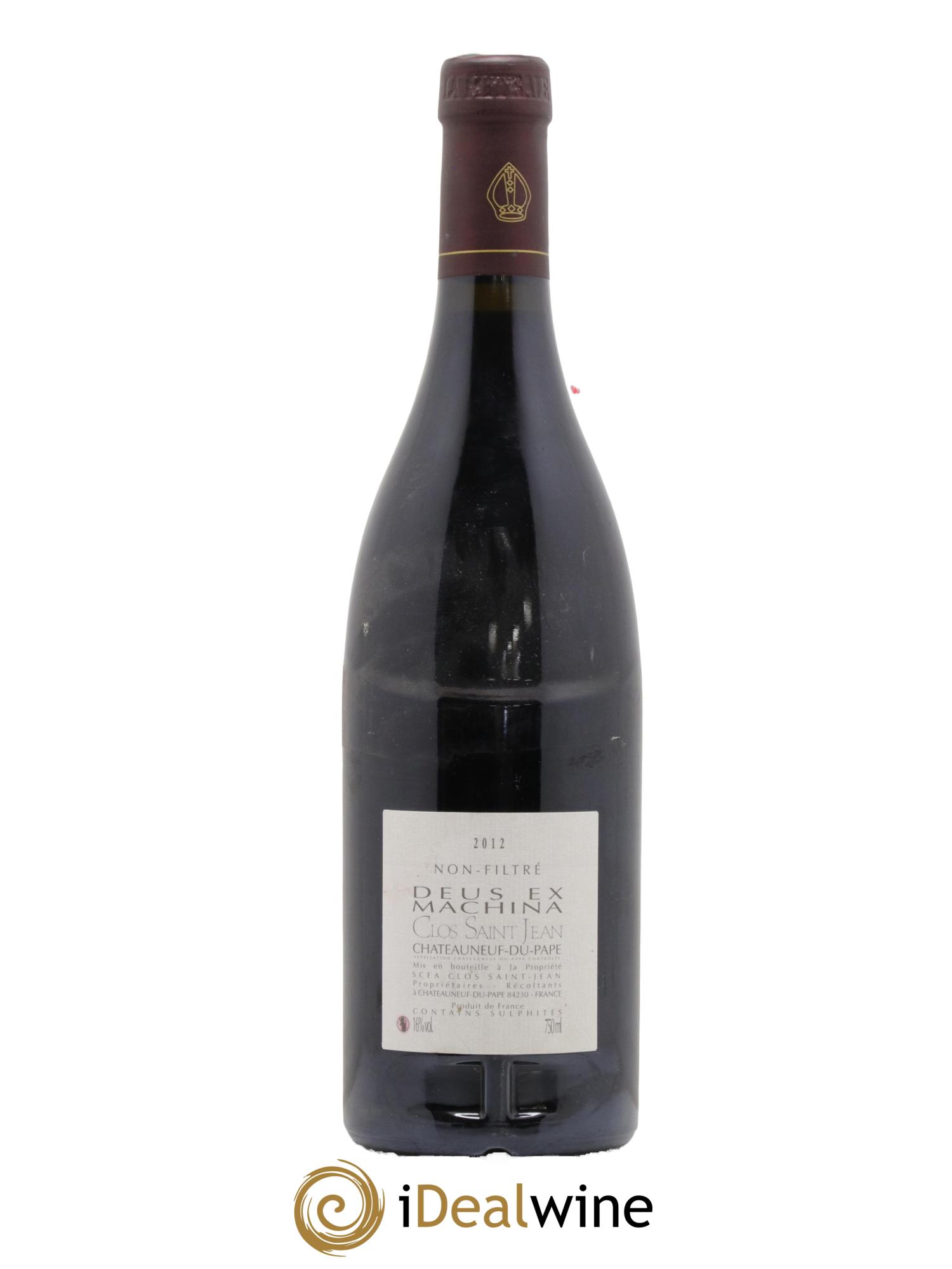 Châteauneuf-du-Pape Clos Saint-Jean Deus Ex Machina Pascal et Vincent Maurel 2012 - Lot de 1 bouteille - 1