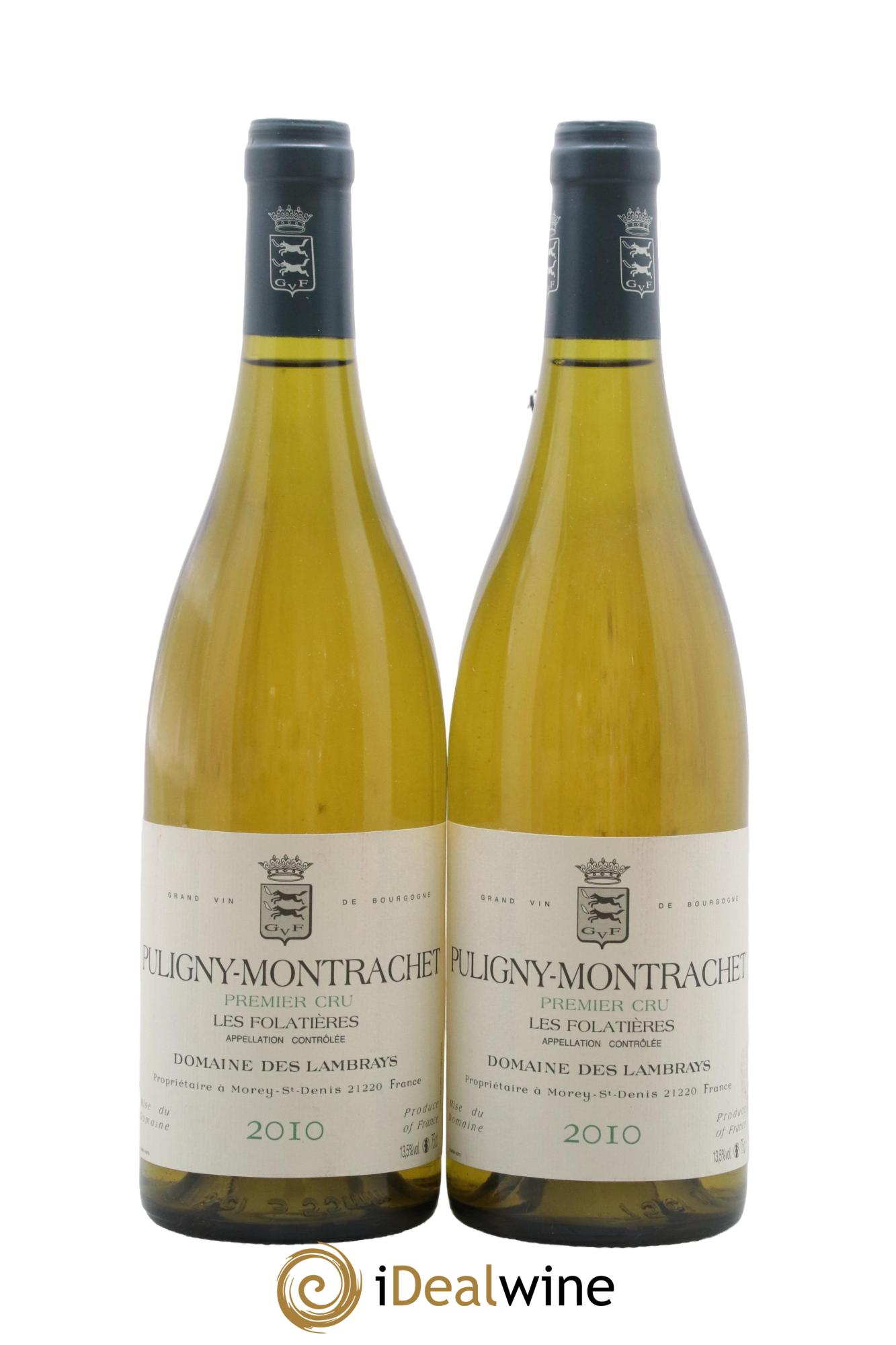 Puligny-Montrachet 1er Cru Les Folatières Domaine des Lambrays 2010 - Lot de 2 bouteilles - 0
