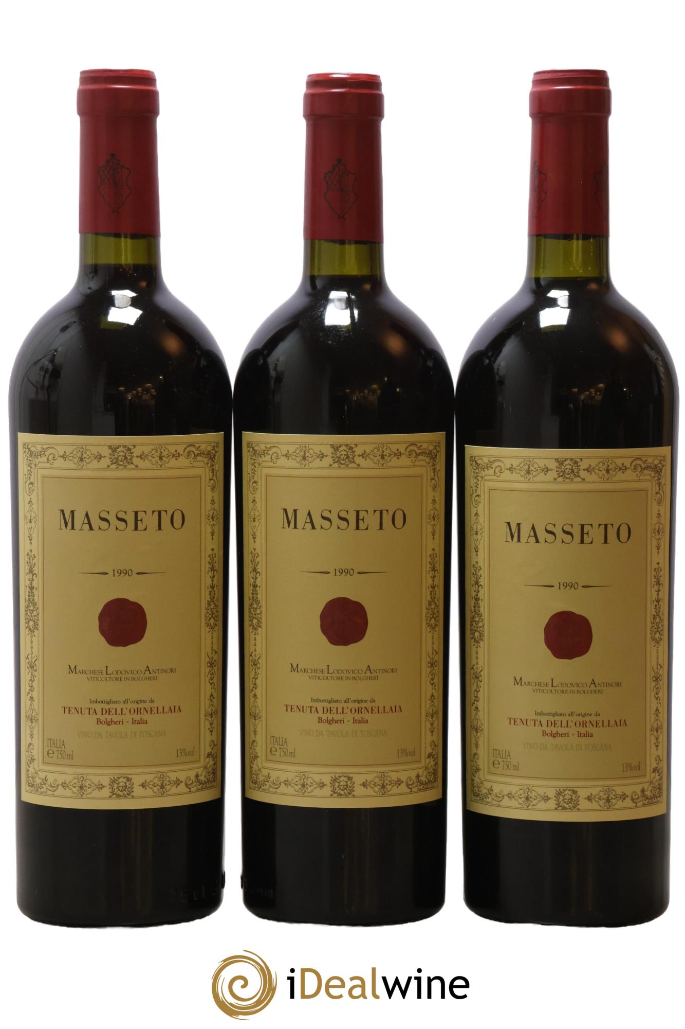 Toscana IGT Tenuta Dell'Ornellaia Masseto Frescobaldi 1990 - Lot de 6 bouteilles - 1