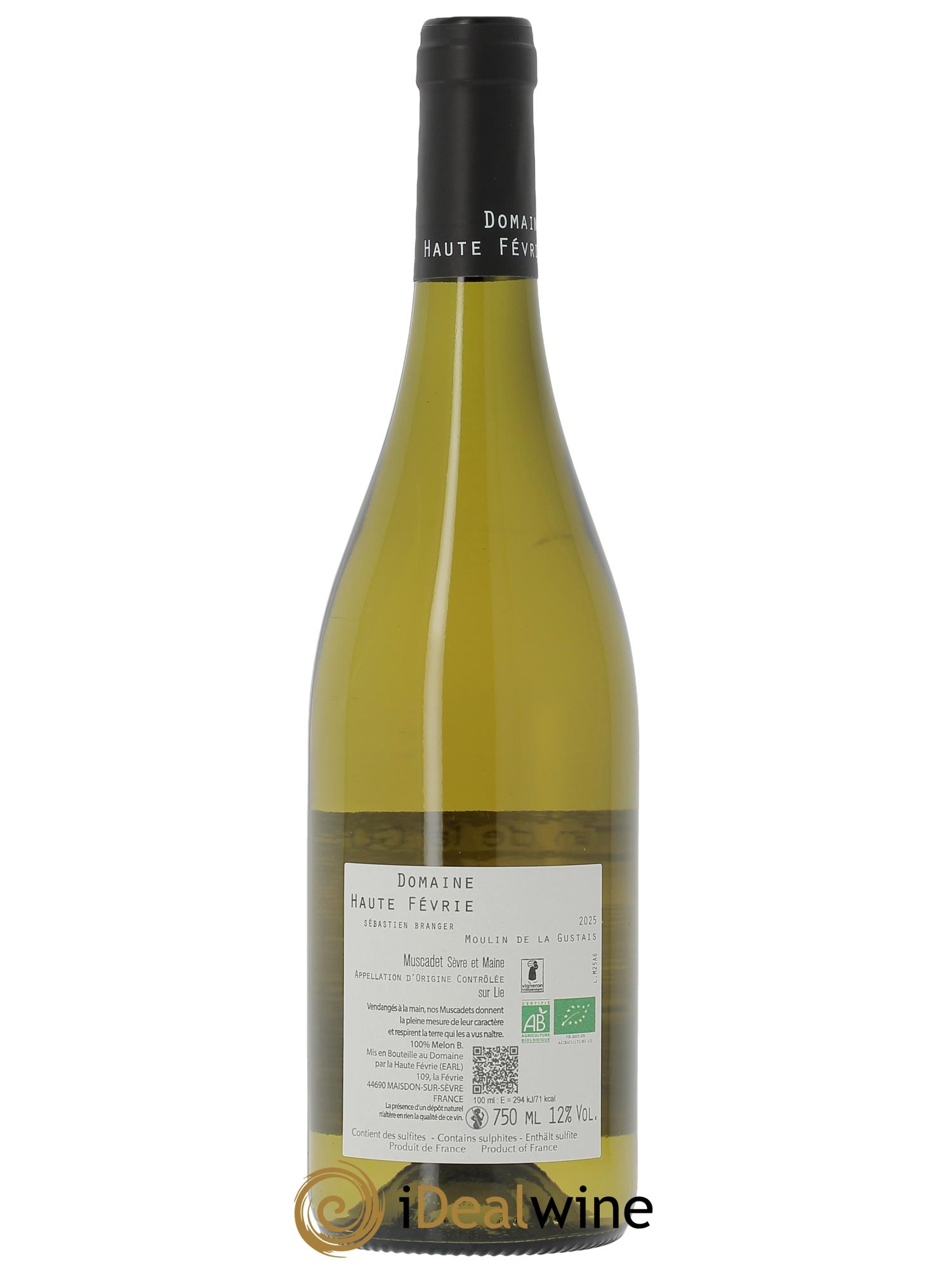 Muscadet-Sèvre-et-Maine sur lie Moulin de la Gustais Haute Févrie  2025 - Lotto di 1 bottiglia - 1