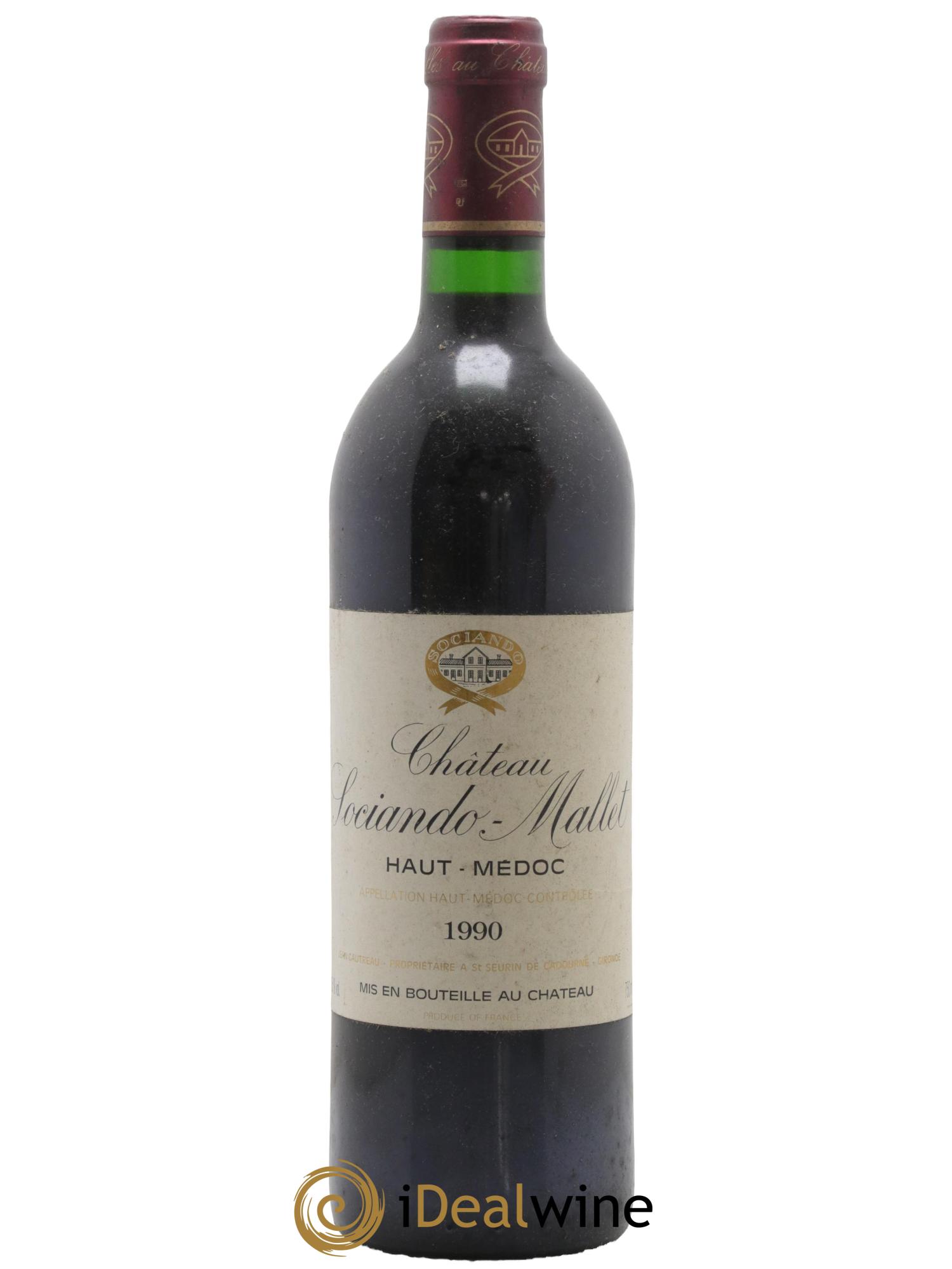 Château Sociando Mallet 1990 - Lot de 1 bouteille - 0