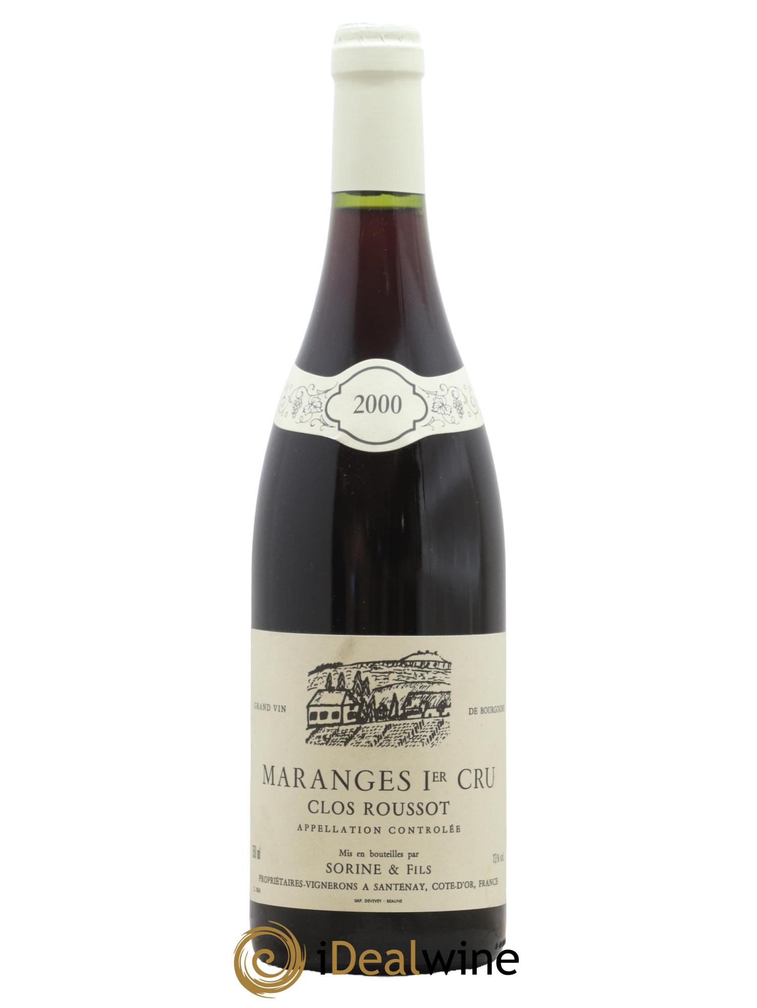 Maranges 1er Cru Clos Roussot Domaine Sorine 2000 - Lot de 1 bouteille - 0