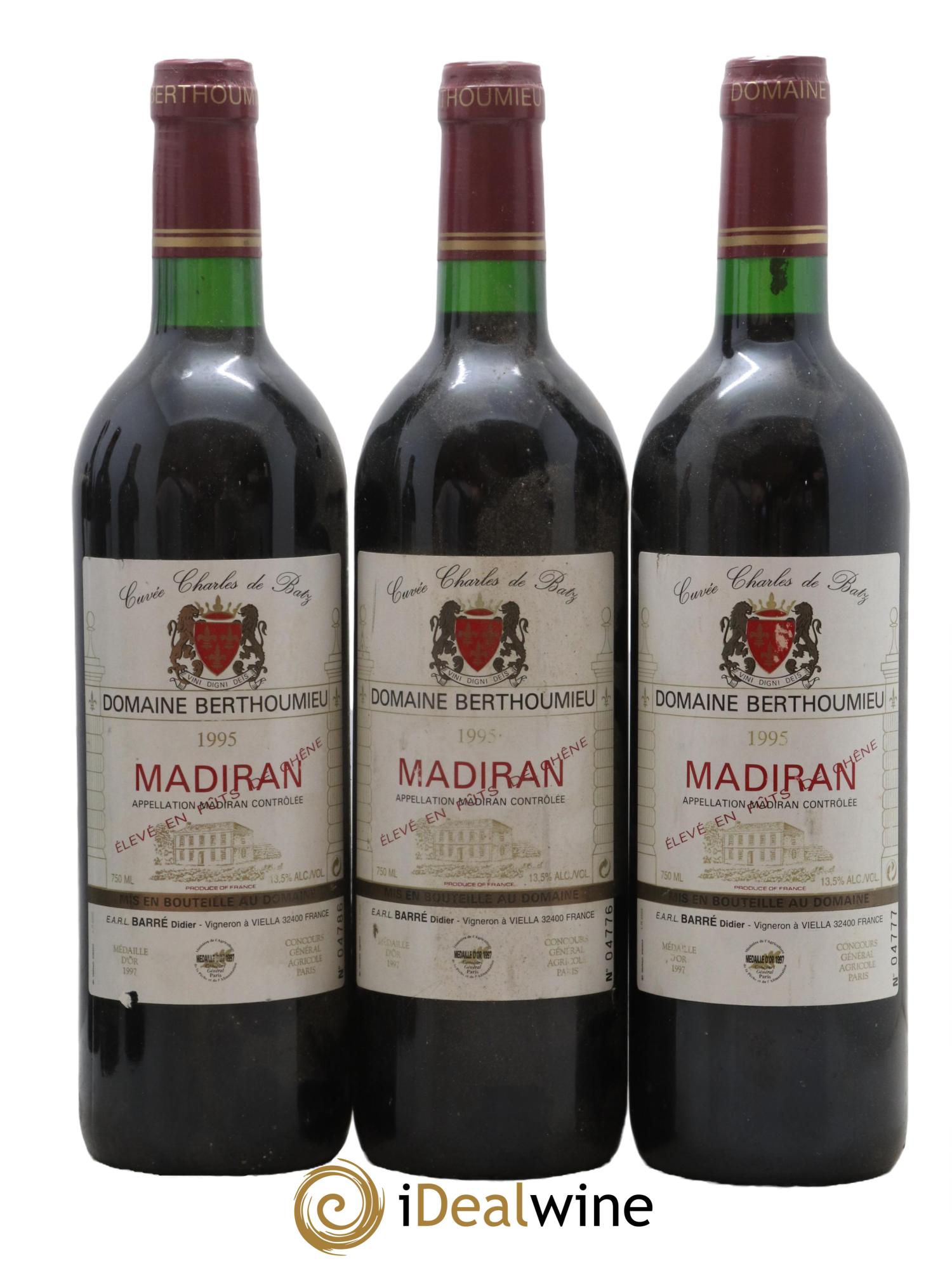 Madiran Cuvee Charles de Batz Domaine Berthoumieu 1995 - Lot de 6 bouteilles - 1