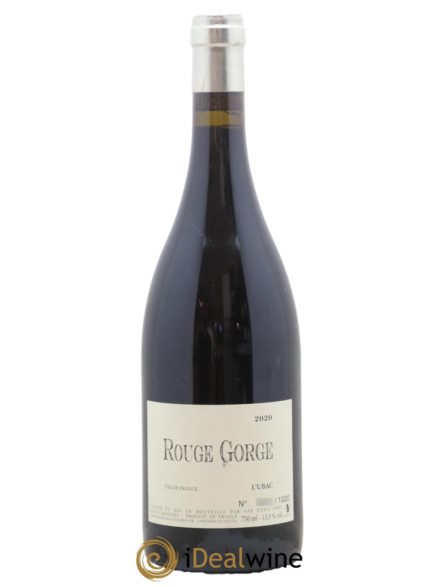 Côtes Catalanes Clos du Rouge Gorge L'Ubac Cyril Fhal 2020 - Lot de 1 bouteille - 0