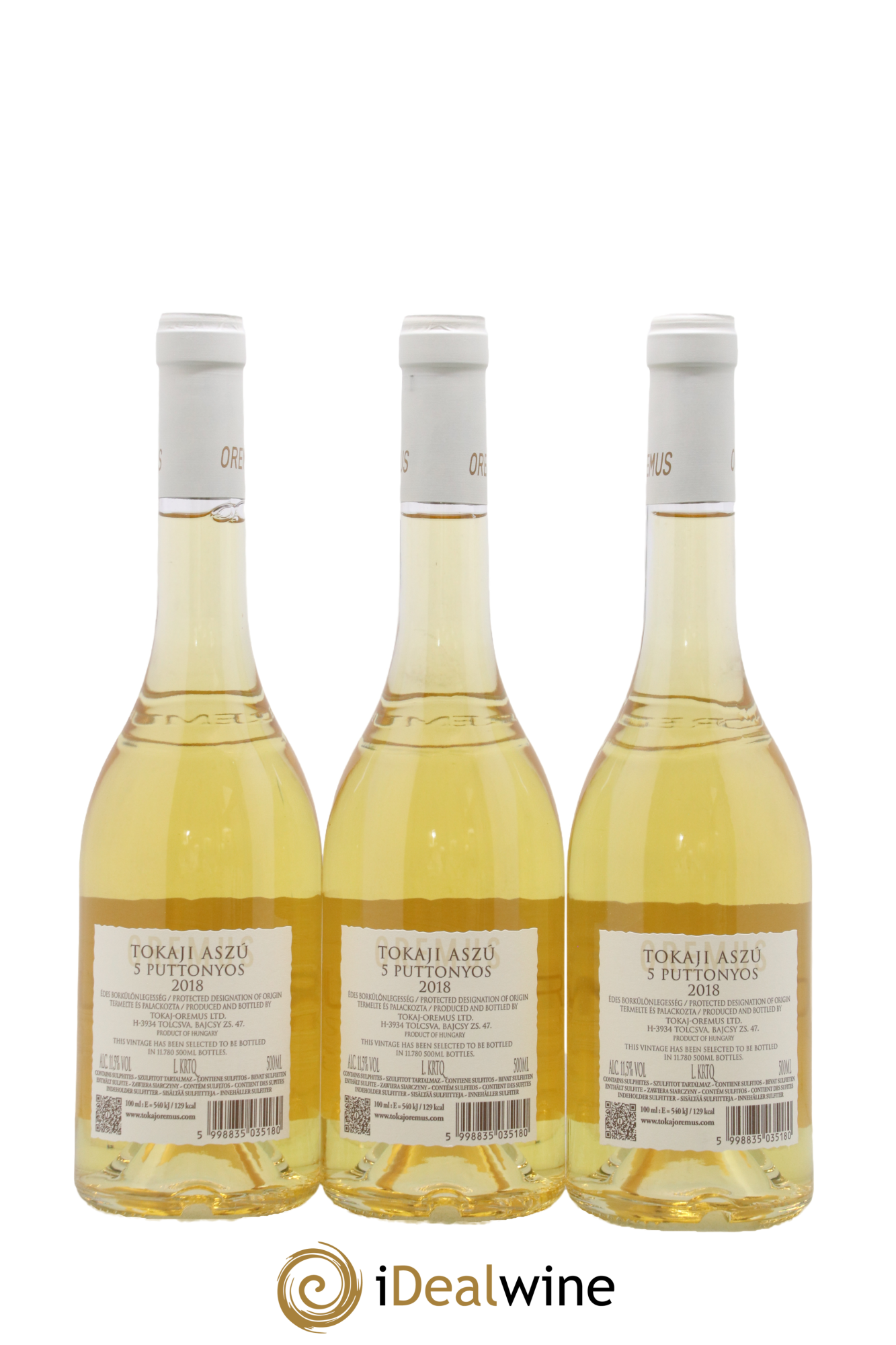 Tokaj Aszu 5 Puttonyos Oremus by Vega Sicilia 2018 - Lot de 3 format 50cls - 1