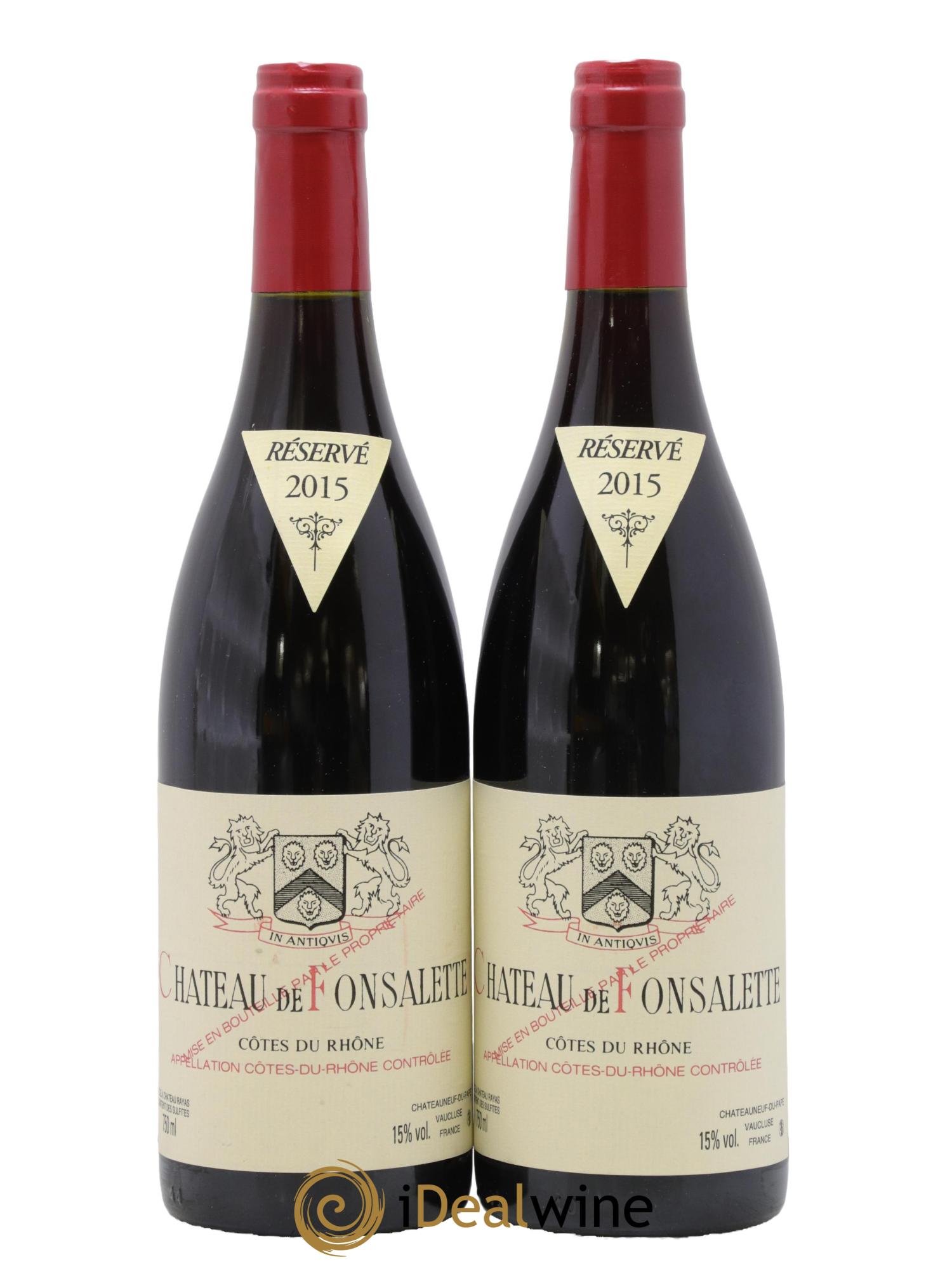 Côtes-du-Rhône Château de Fonsalette Emmanuel Reynaud 2015 - Lot of 2 bottles - 0