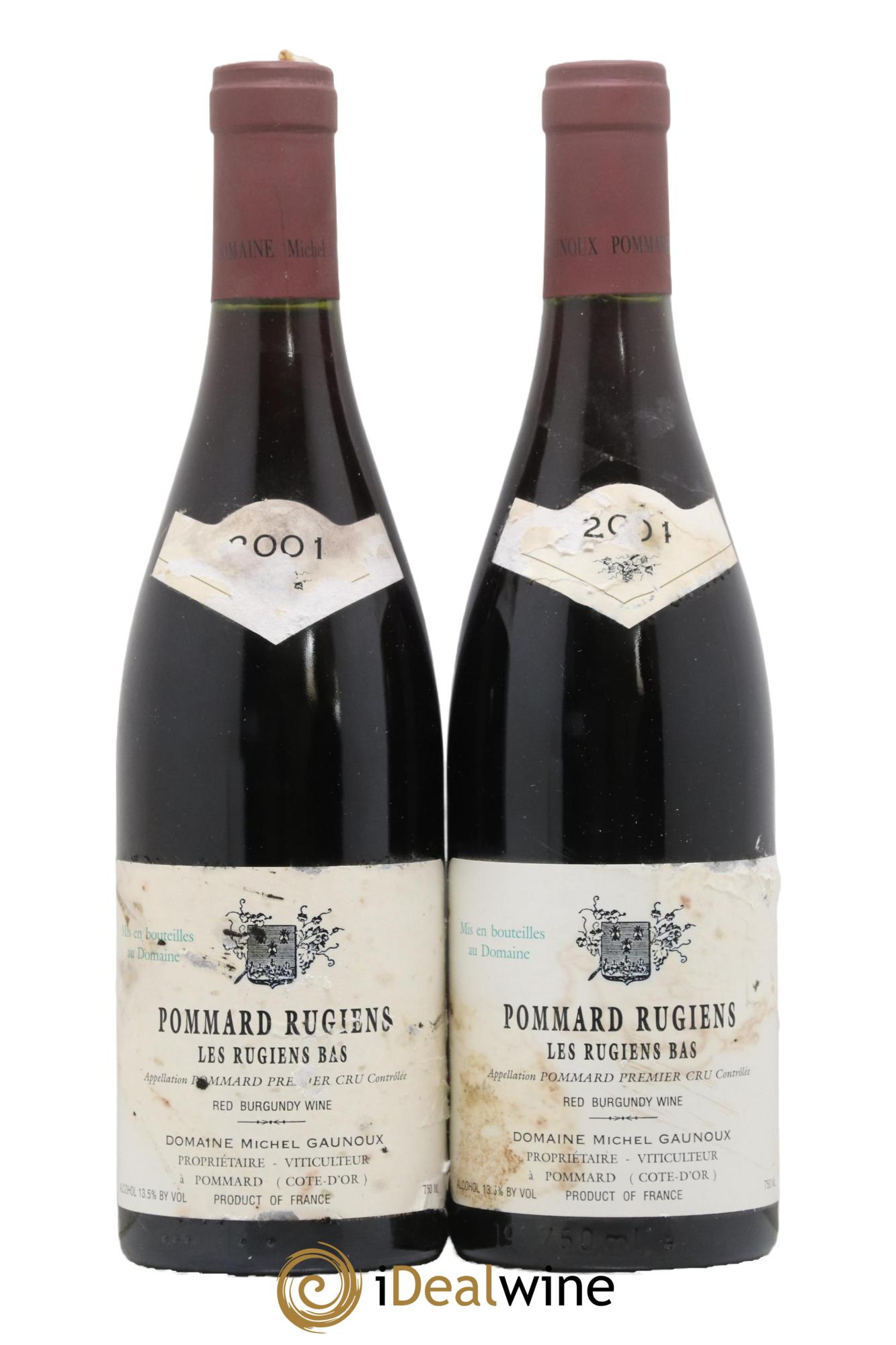 Pommard 1er Cru Les Rugiens Bas Michel Gaunoux 2001 - Lot de 2 bouteilles - 0