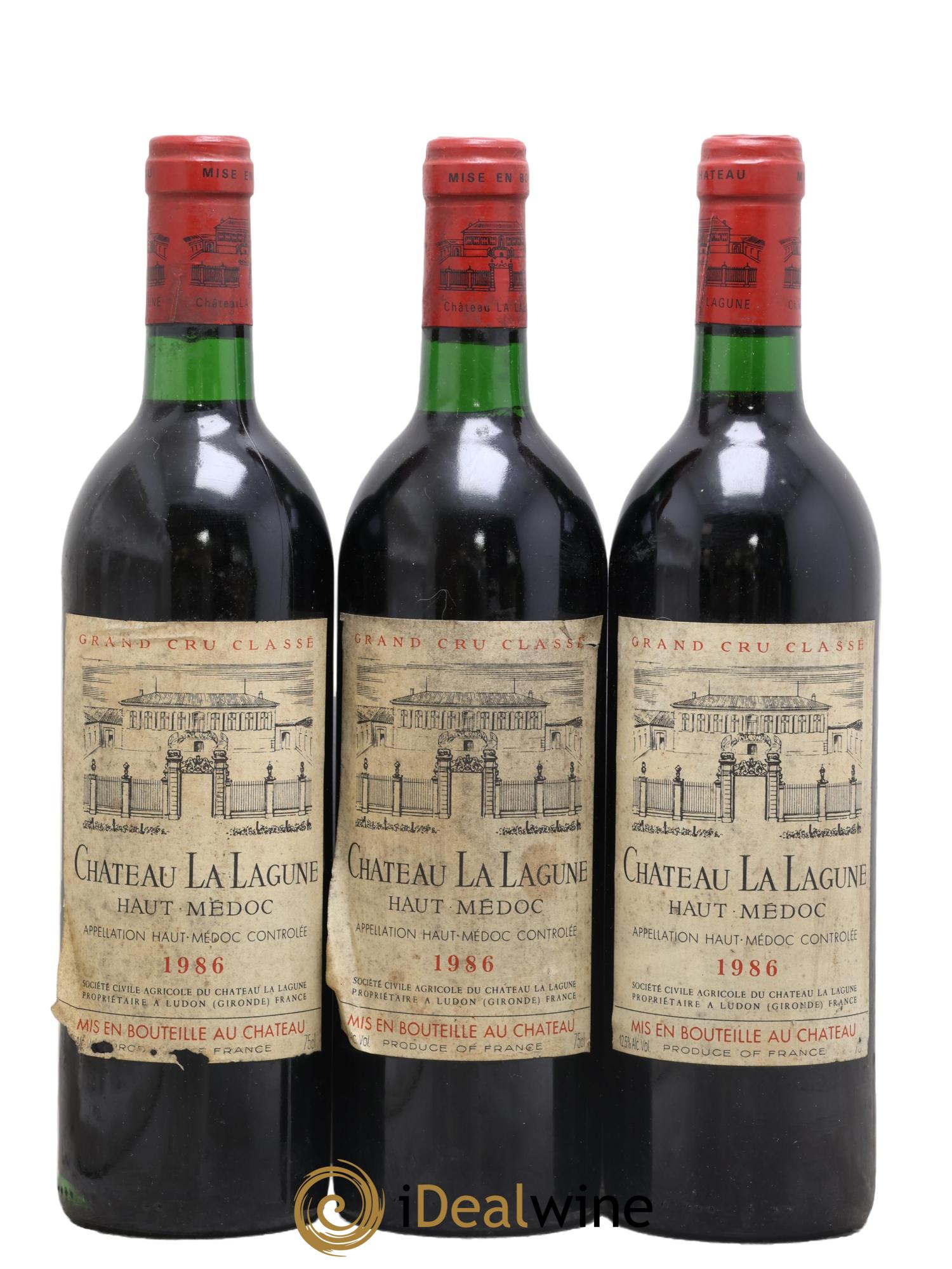 Château la Lagune 3ème Grand Cru Classé 1986 - Lot de 3 bouteilles - 0