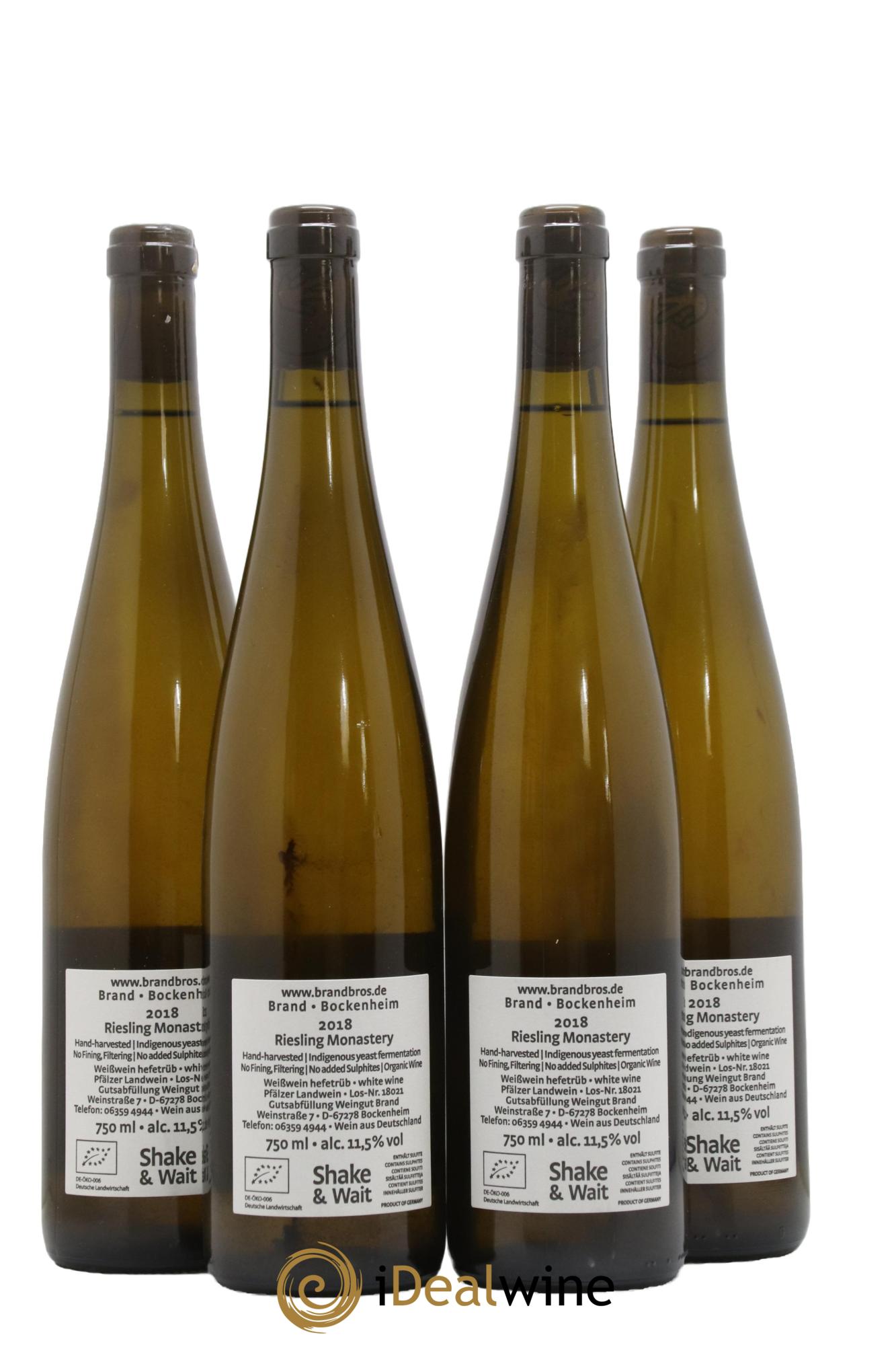 Allemagne Riesling Monastery Brand Bros 2018 - Posten von 4 Flaschen - 1