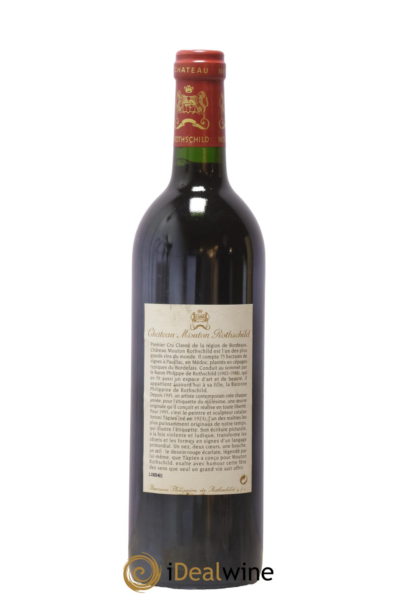 Château Mouton Rothschild 1er Grand Cru Classé 1995 - Lot de 1 bouteille - 1