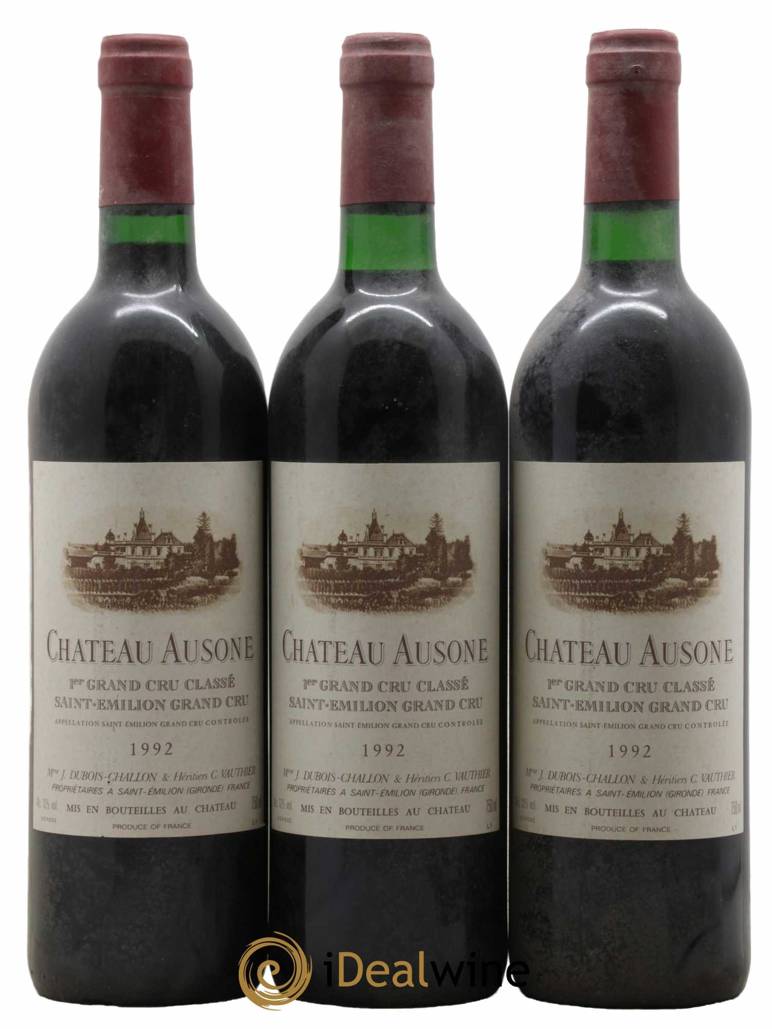 Château Ausone 1er Grand Cru Classé A 1992 - Lot de 3 bouteilles - 0