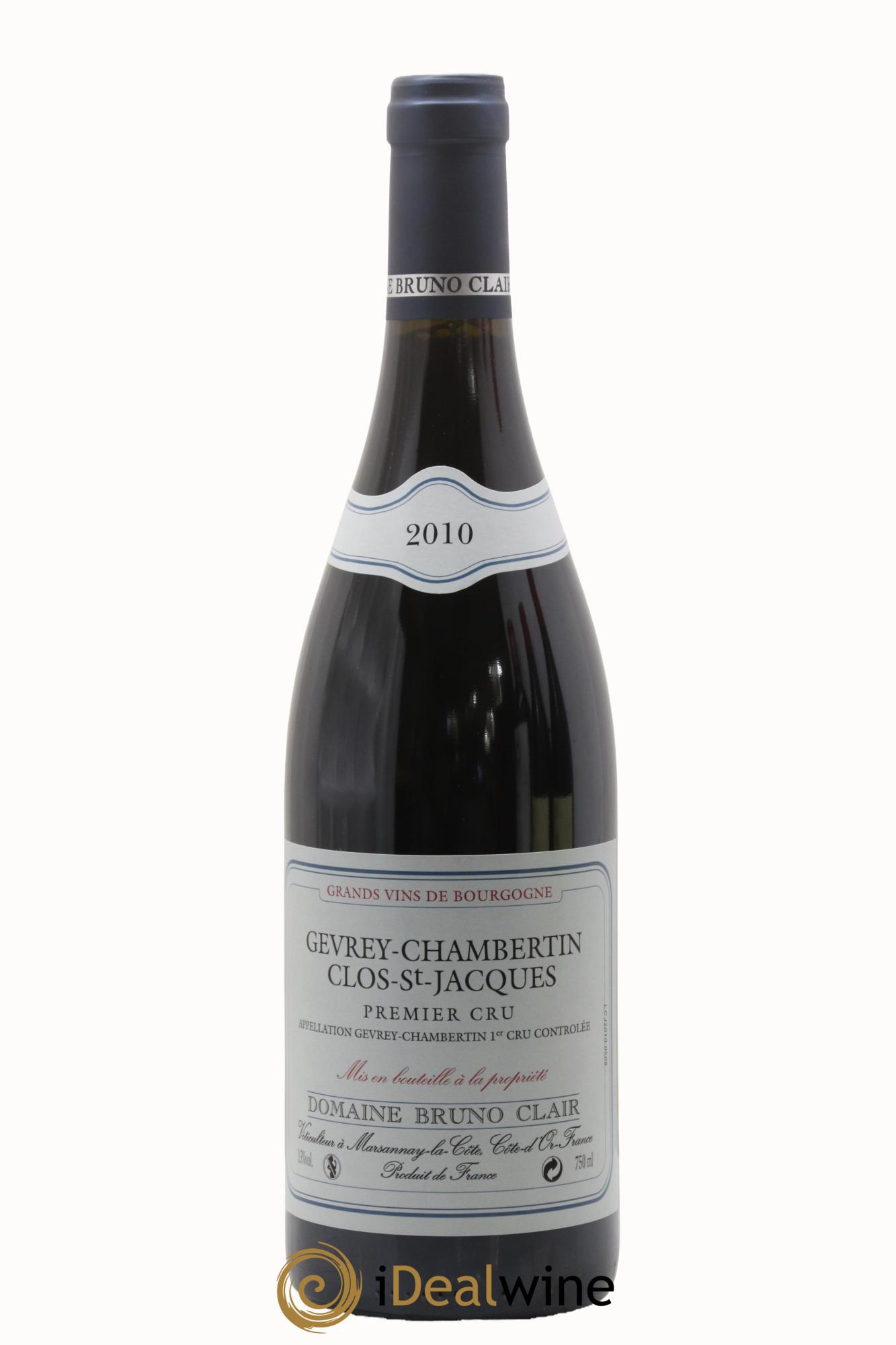 Gevrey-Chambertin 1er Cru Clos Saint-Jacques Bruno Clair (Domaine) 2010 - Lot of 1 bottle - 0