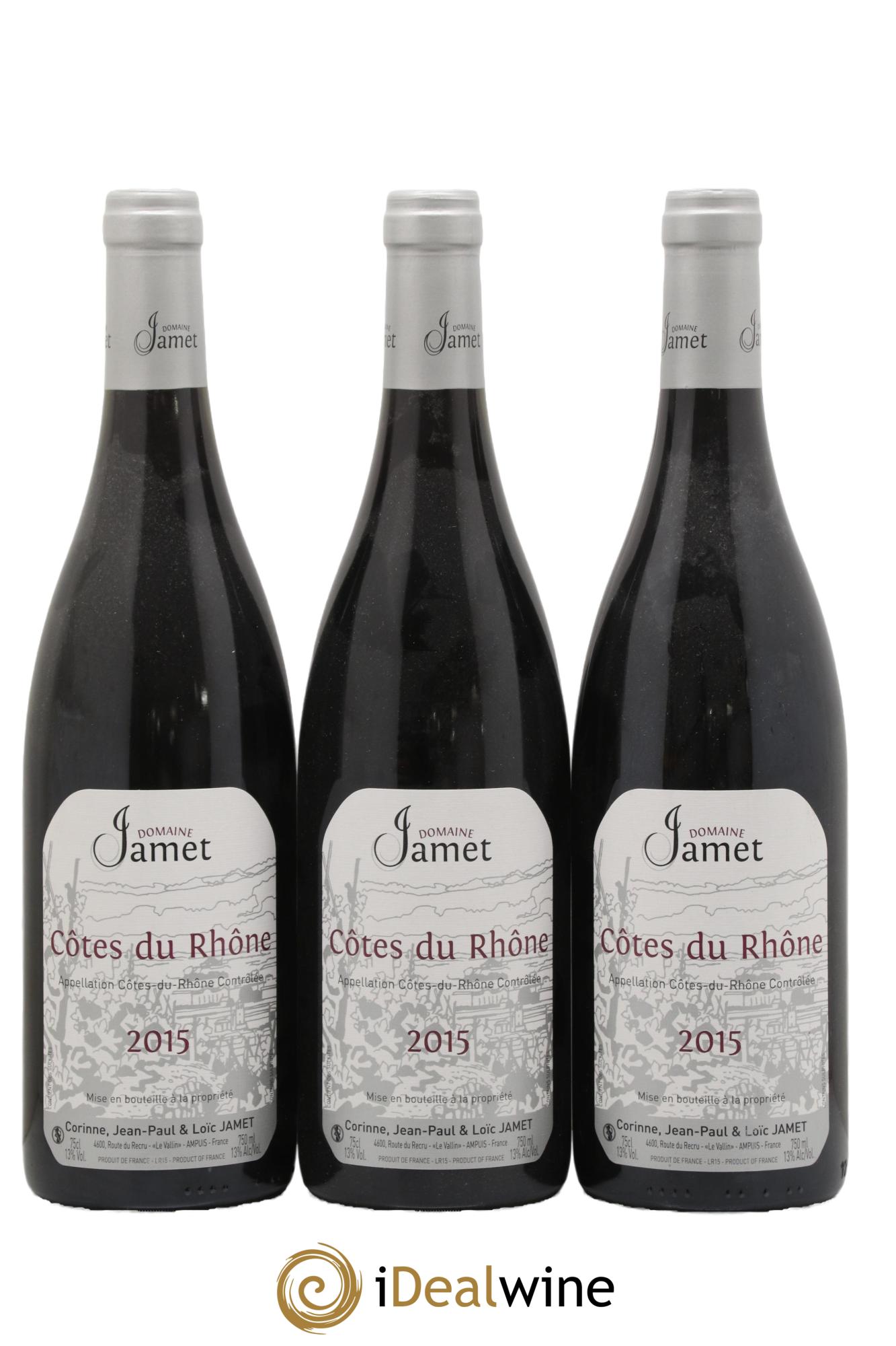 Côtes-du-Rhône Jamet (Domaine) 2015 - Lot de 3 bouteilles - 0