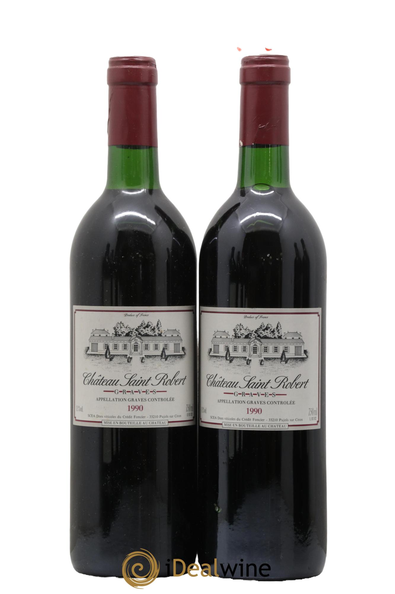 Château Saint-Robert 1990 - Lotto di 2 bottiglie - 0