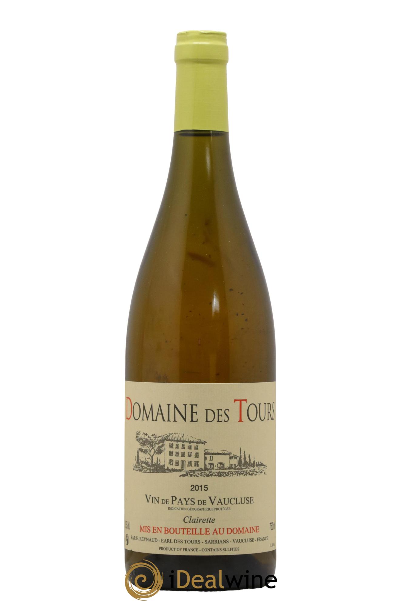 IGP Vaucluse (Vin de Pays de Vaucluse) Domaine des Tours Clairette Emmanuel Reynaud 2015 - Lot of 1 bottle - 0